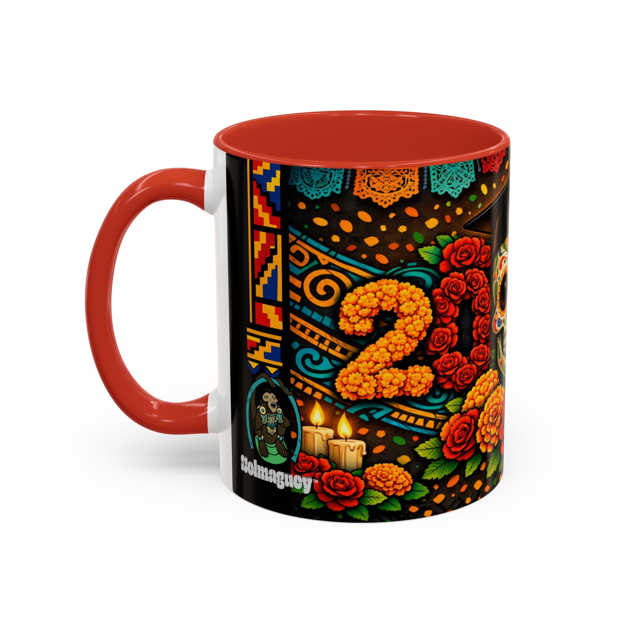 Day of the Dead Graduation Skull Accent Coffee Mug — Class of '26 Cappuccino Cup