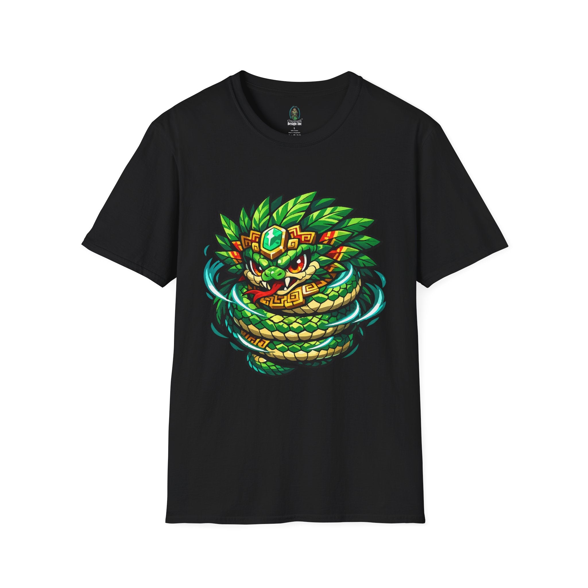 Aztec Feathered Serpent T-Shirt — Vibrant Quetzalcoatl Graphic Tee