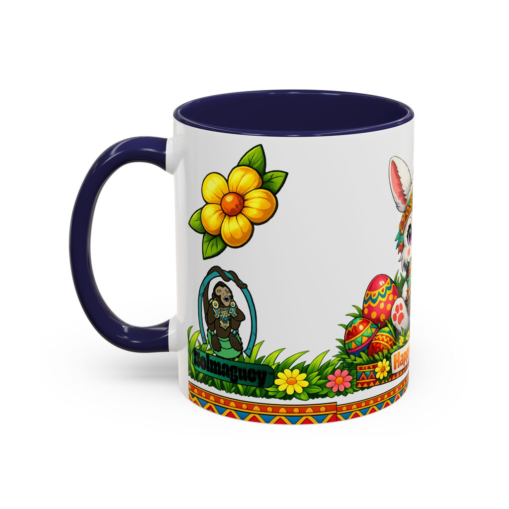 Cute Easter Bunny with Colorful Eggs Mug Accent Coffee Mug