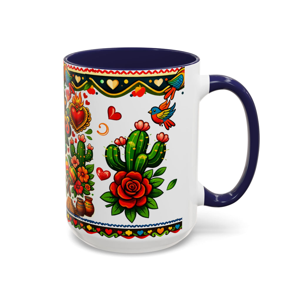Happy Mother's Day Accent Coffee Mug – Colorful Mexican Folk Art Design