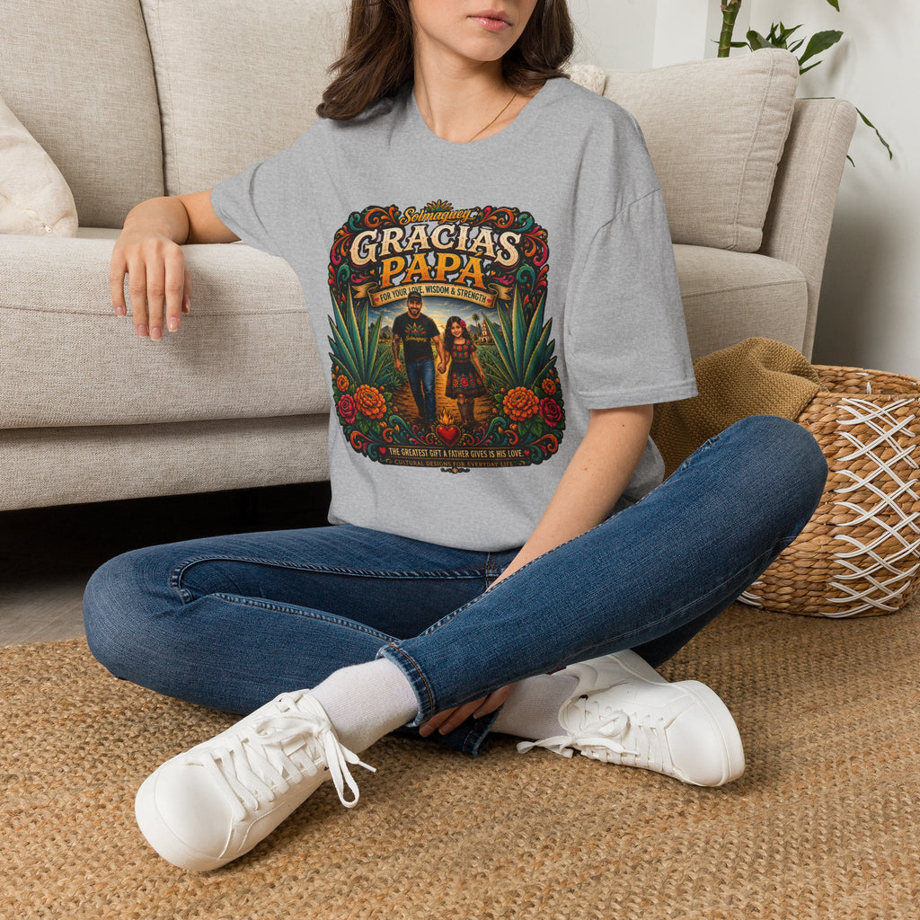 Gracias Papá Shirt, Mexican Dad Gift, Father Daughter Shirt, Latino Father Gift, Hispanic Family Tee, Father's Day Gift for Papa, Mexican Folk Art Shirt