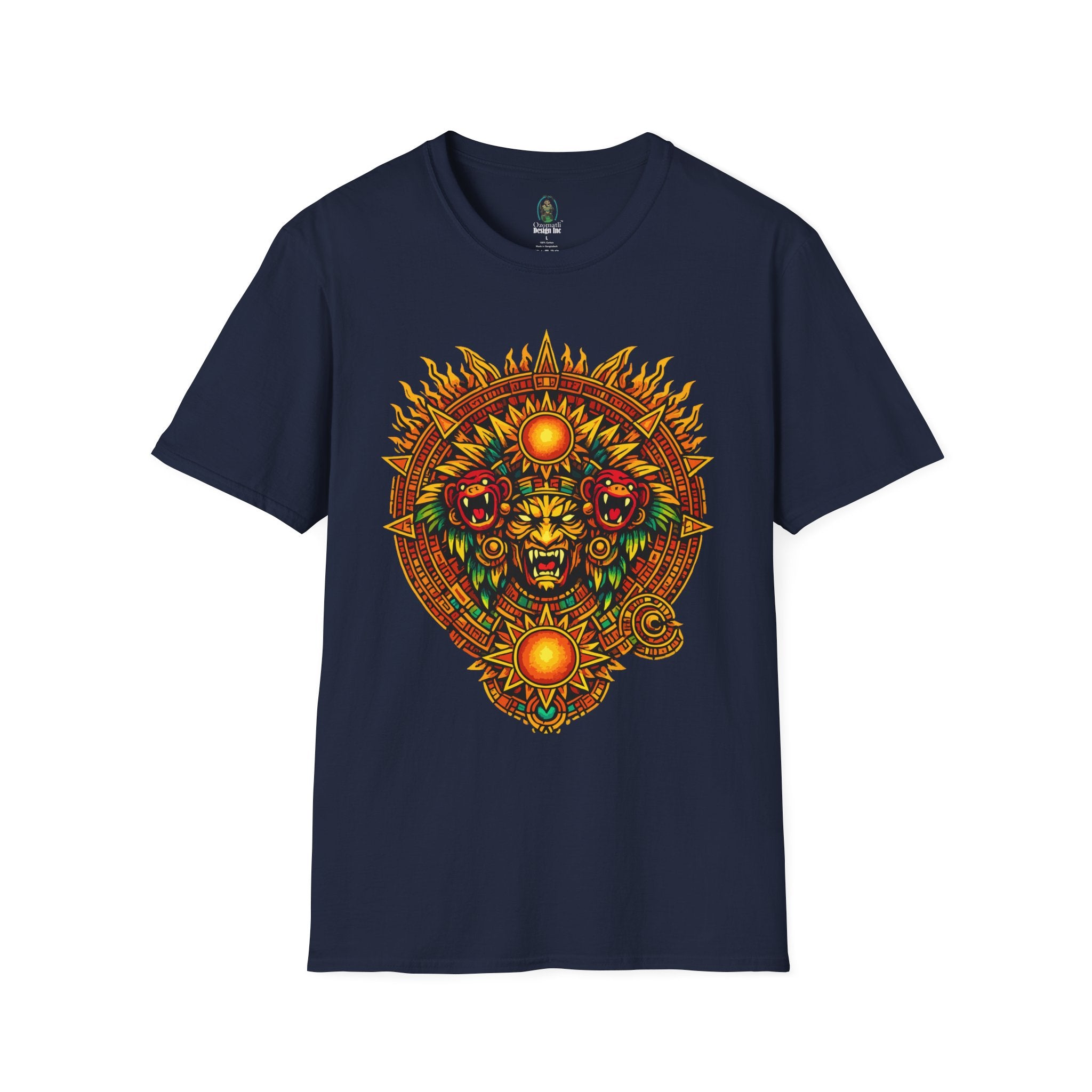 Aztec Skull Sunburst T-Shirt | Tribal Floral Skull Design