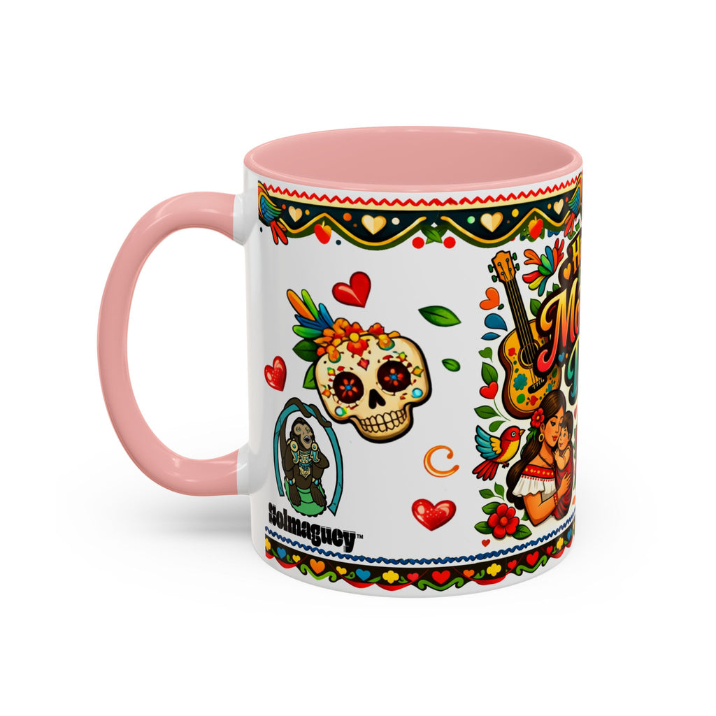 Happy Mother's Day Accent Coffee Mug – Colorful Mexican Folk Art Design