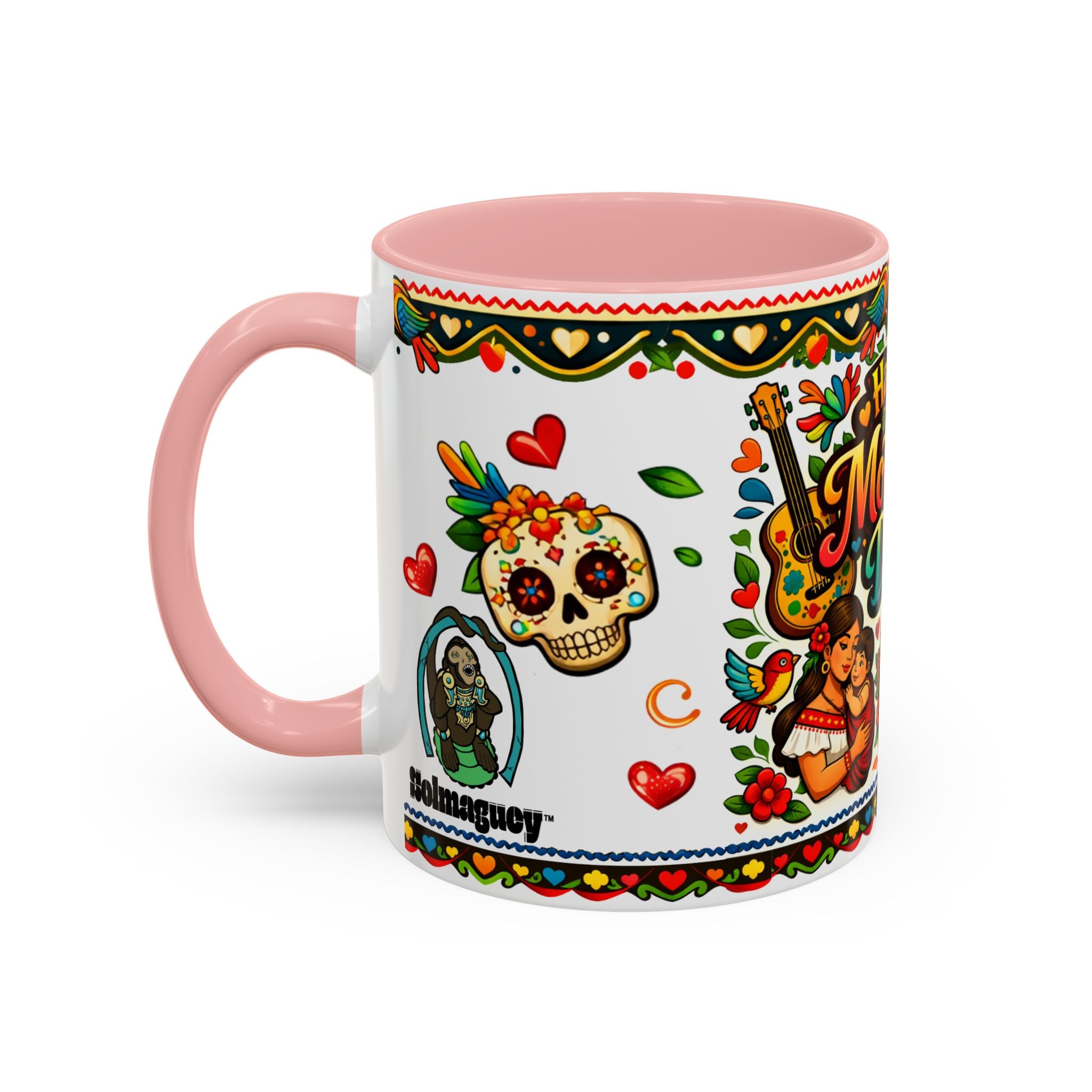 Happy Mother's Day Accent Coffee Mug – Colorful Mexican Folk Art Design