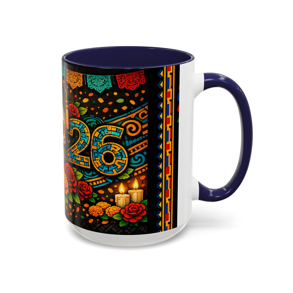 Day of the Dead Graduation Skull Accent Coffee Mug — Class of '26 Cappuccino Cup