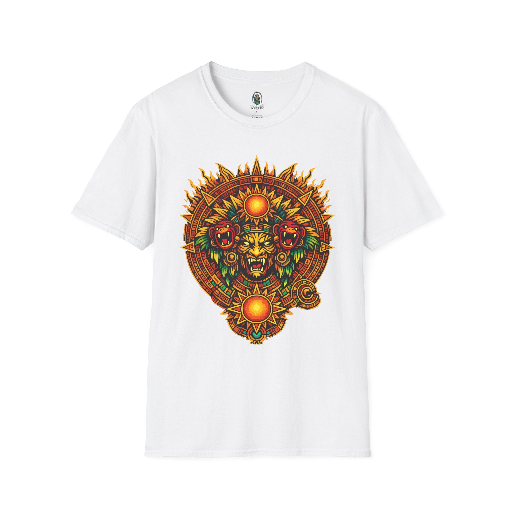 Aztec Skull Sunburst T-Shirt | Tribal Floral Skull Design