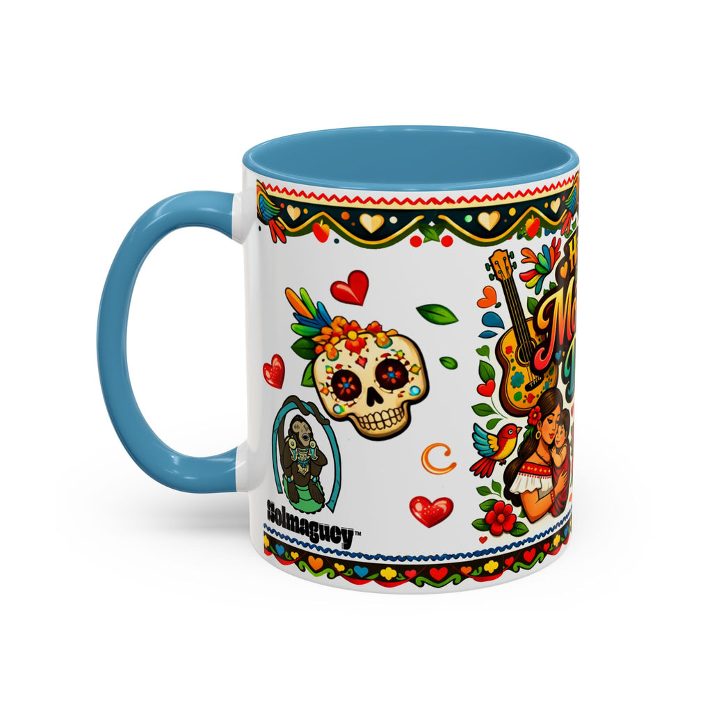 Happy Mother's Day Accent Coffee Mug – Colorful Mexican Folk Art Design