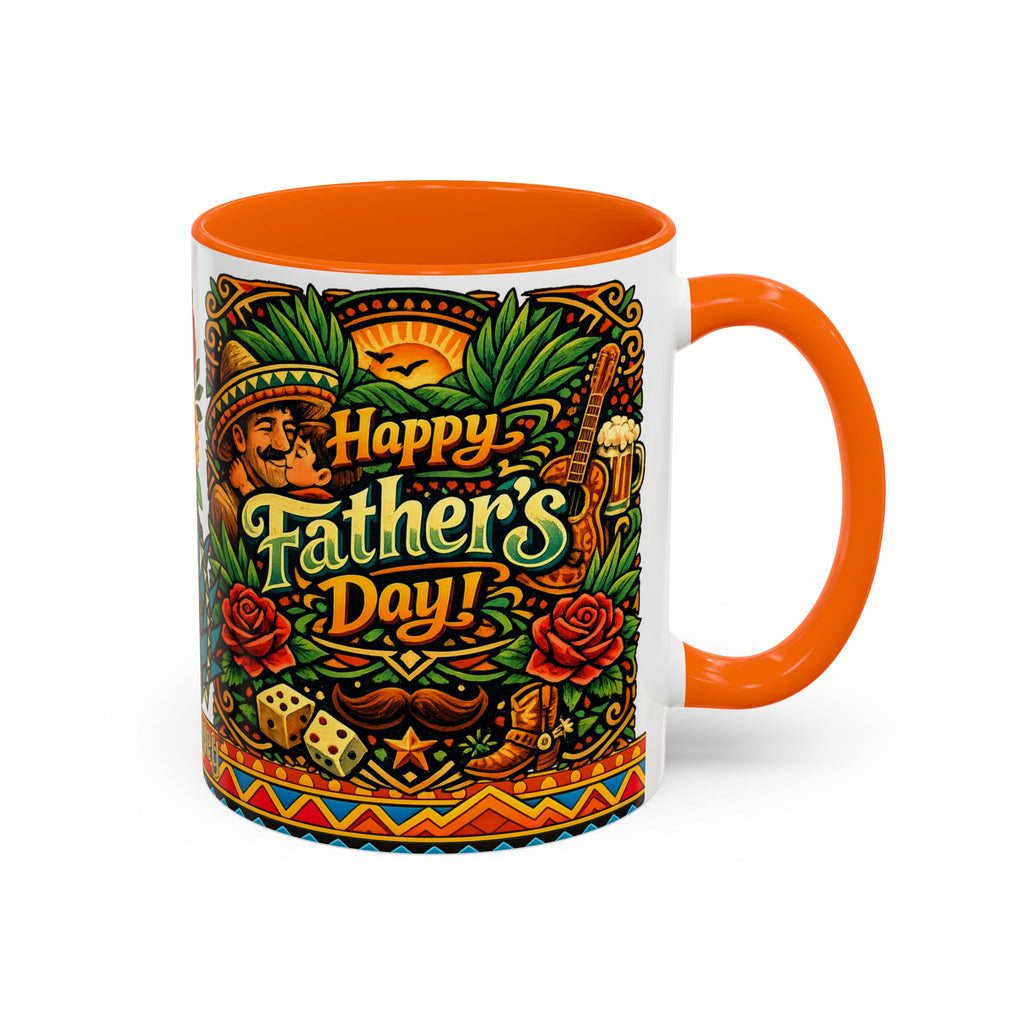 Happy Father's Day Accent Mug — Festive Father's Day Coffee Mug | Solmaguey™