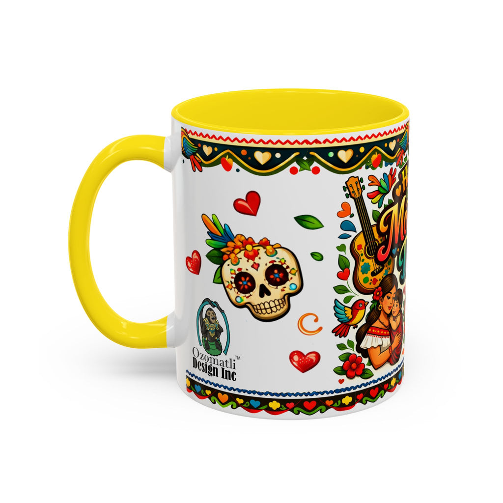 Happy Mother's Day Accent Coffee Mug – Colorful Mexican Folk Art Design