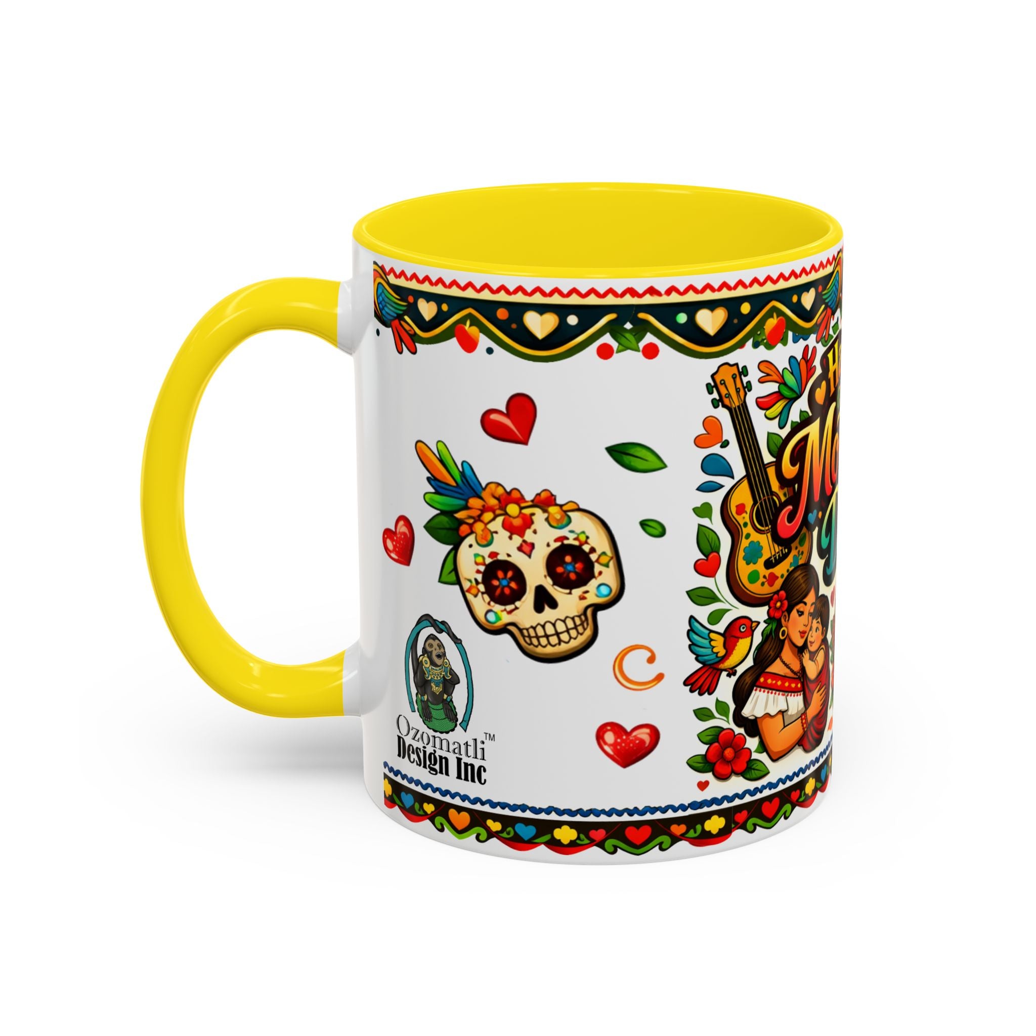 Happy Mother's Day Accent Coffee Mug – Colorful Mexican Folk Art Design