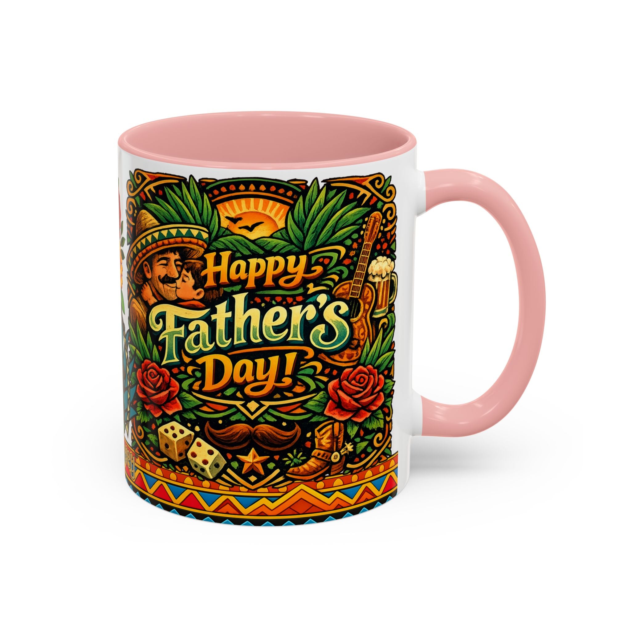 Happy Father's Day Accent Mug — Festive Father's Day Coffee Mug | Solmaguey™