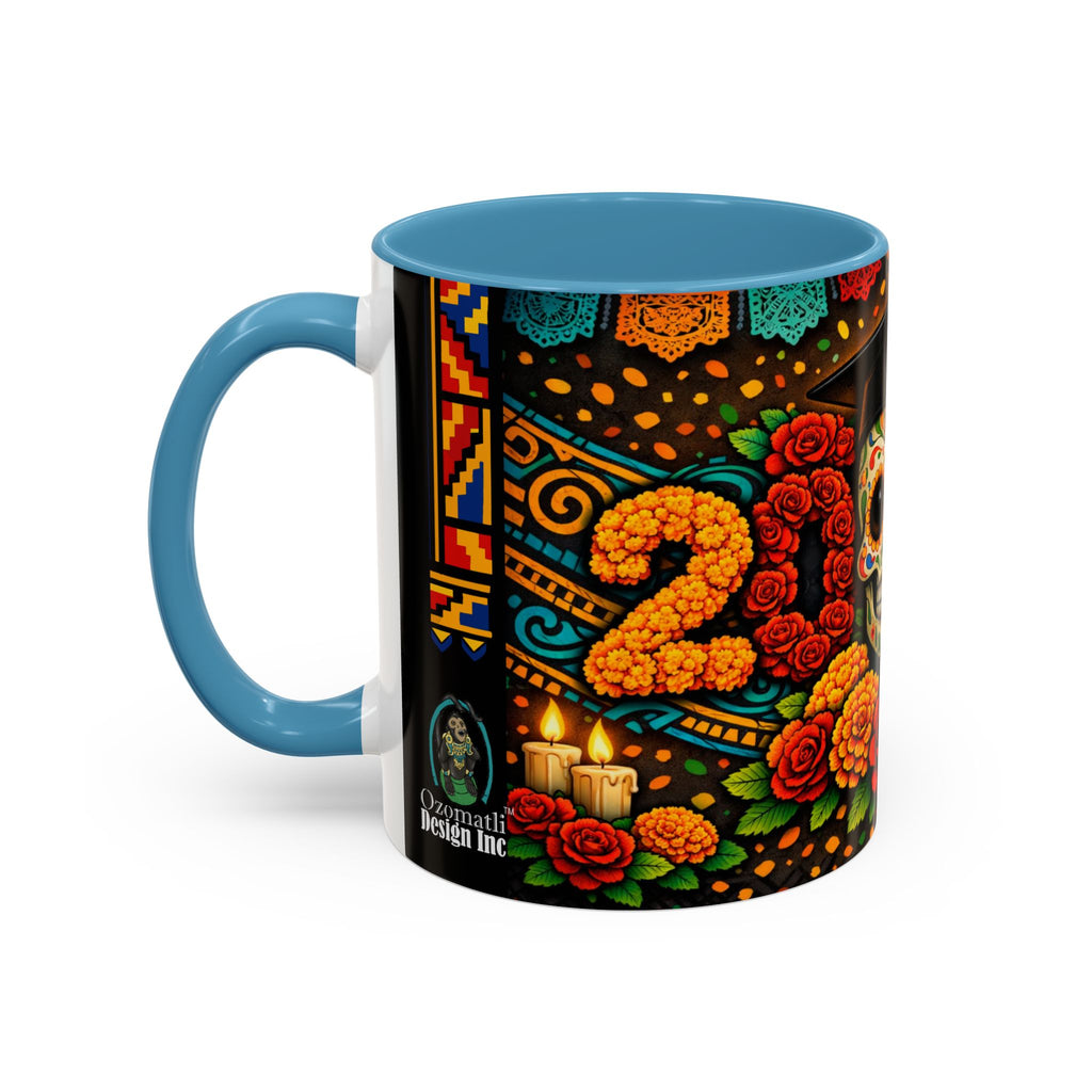 Day of the Dead Graduation Skull Accent Coffee Mug — Class of '26 Cappuccino Cup