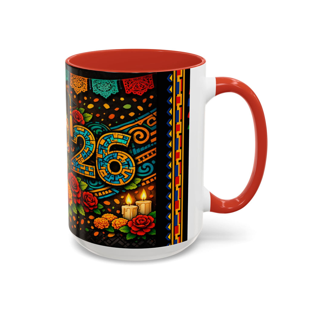 Day of the Dead Graduation Skull Accent Coffee Mug — Class of '26 Cappuccino Cup
