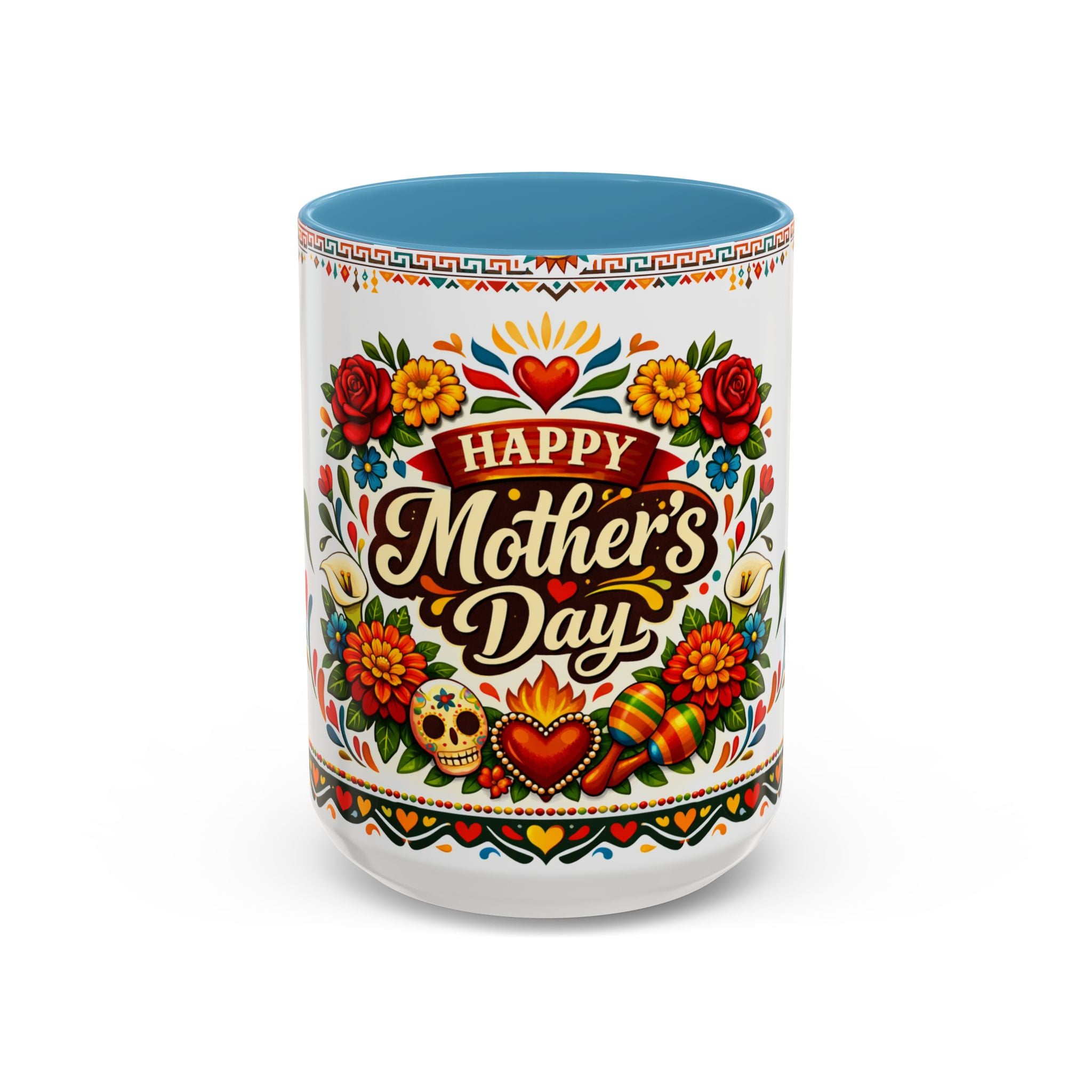Happy Mother's Day Accent Mug-Colorful Floral Day of the Dead Design (11/15oz)