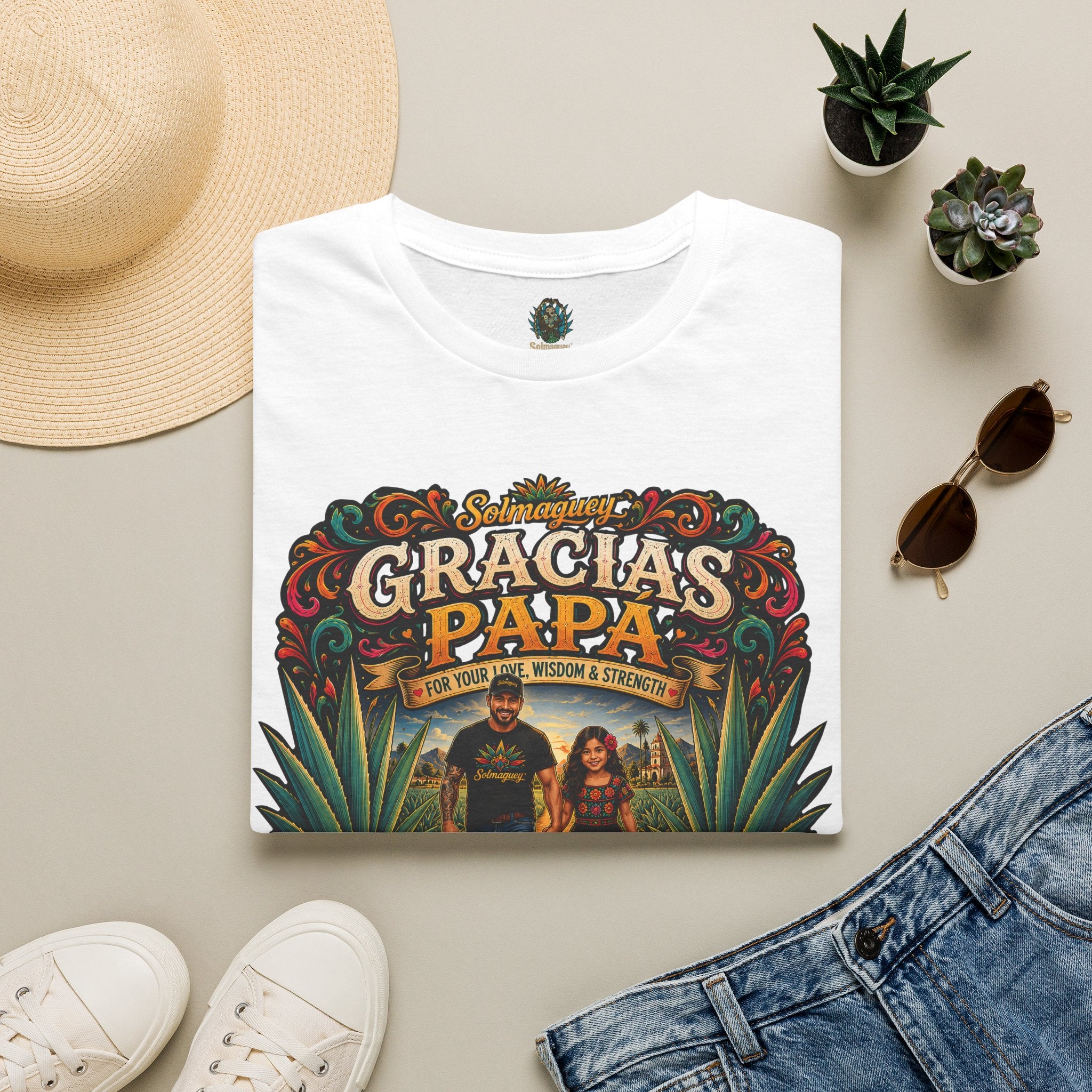 Gracias Papá Shirt, Mexican Dad Gift, Father Daughter Shirt, Latino Father Gift, Hispanic Family Tee, Father's Day Gift for Papa, Mexican Folk Art Shirt