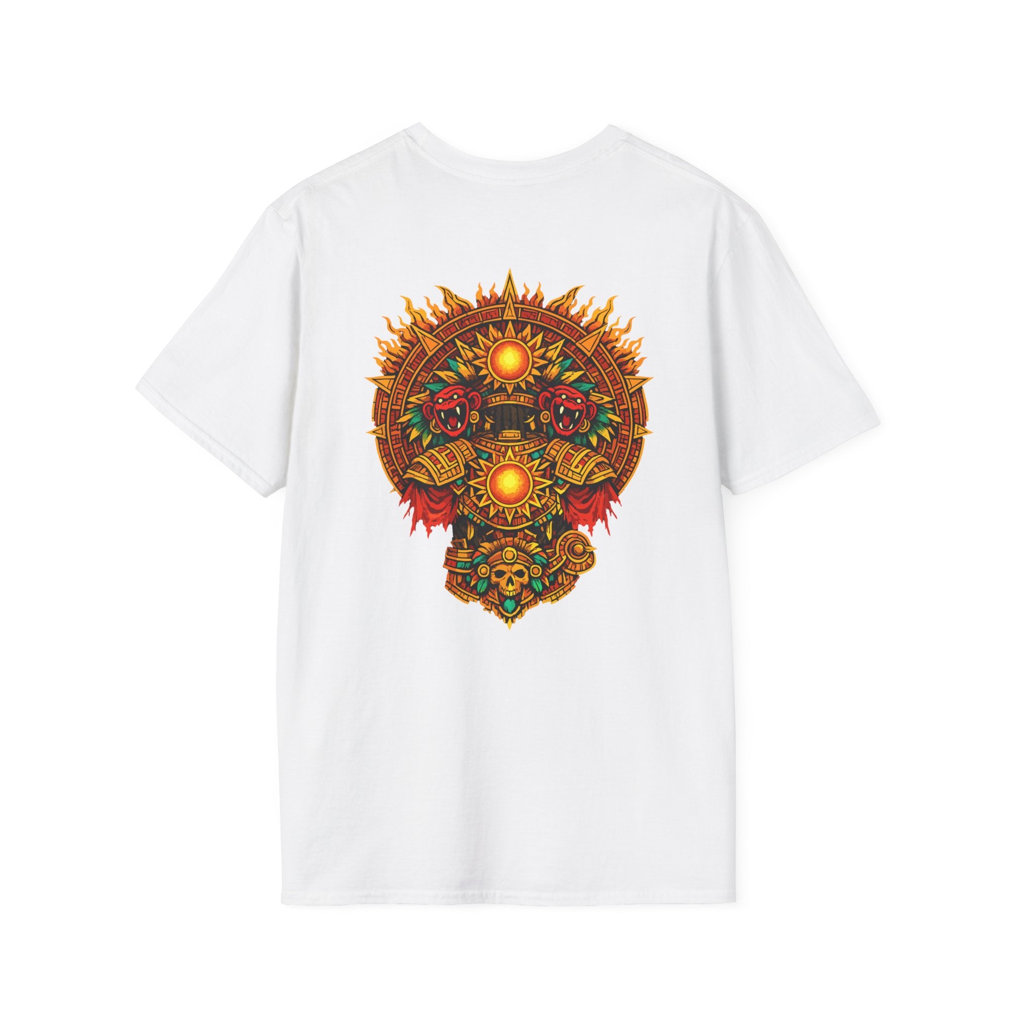 Aztec Skull Sunburst T-Shirt | Tribal Floral Skull Design