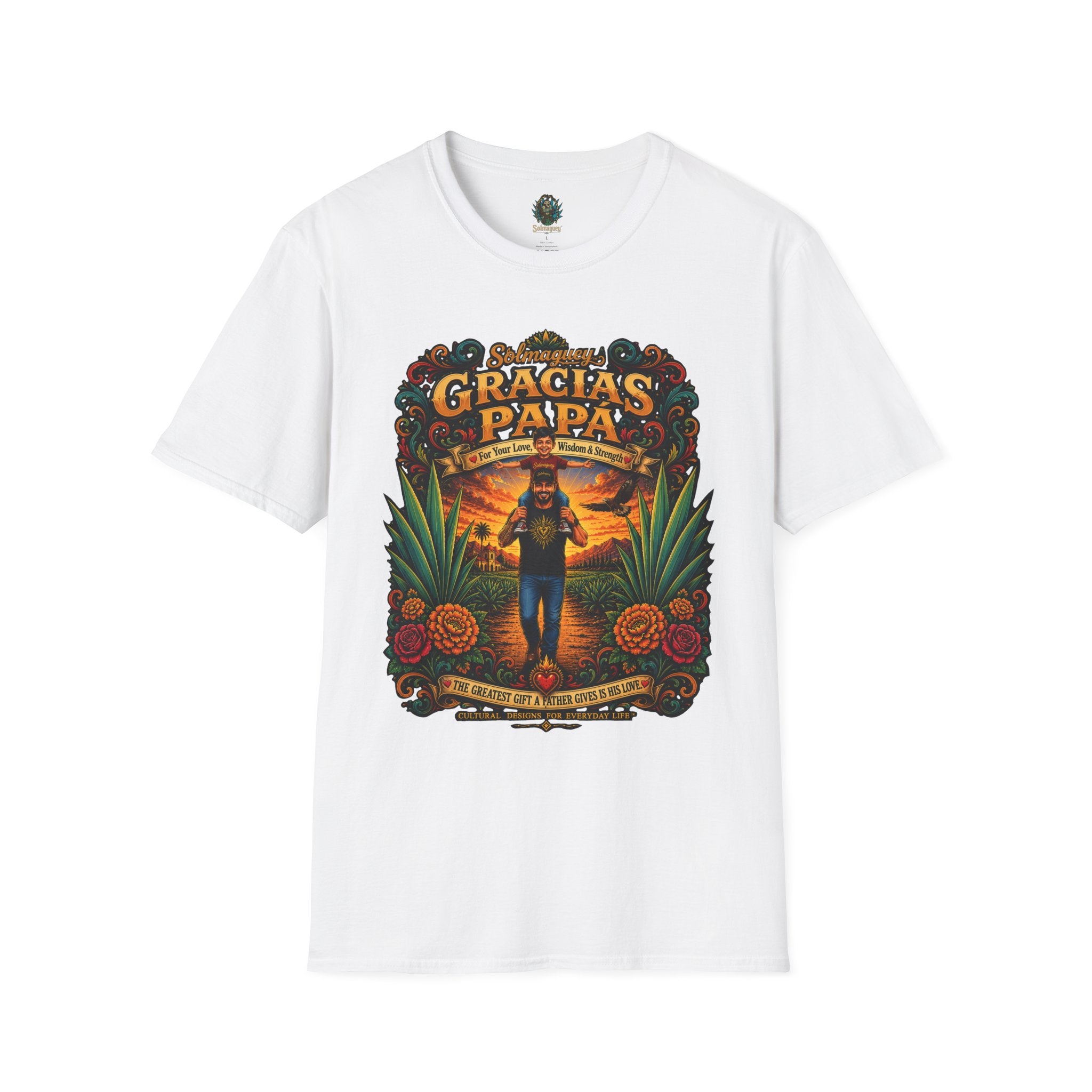 Gracias Papá Shirt, Mexican Dad Gift, Father Son Shirt, Father's Day Gift for Papa, Latino Dad Tee, Hispanic Family Shirt, Folk Art Father Gift
