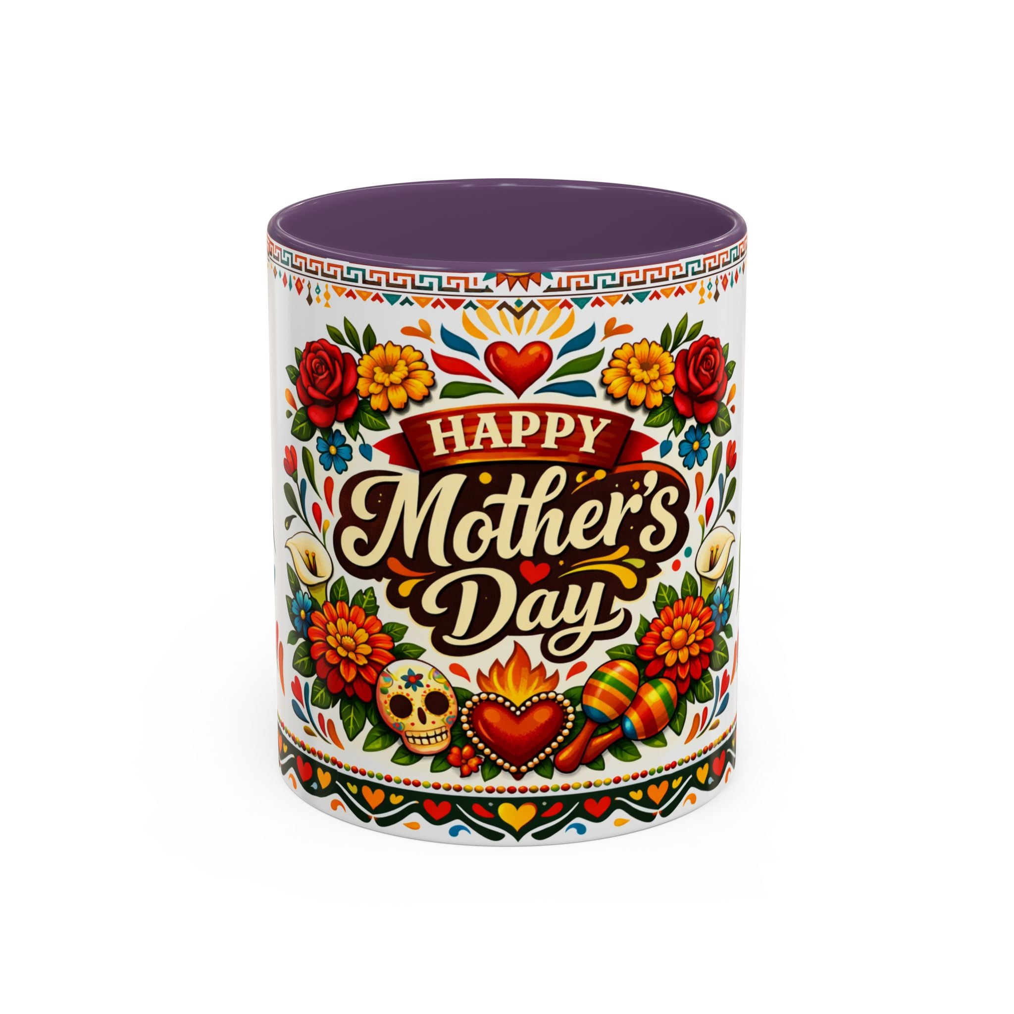 Happy Mother's Day Accent Mug-Colorful Floral Day of the Dead Design (11/15oz)