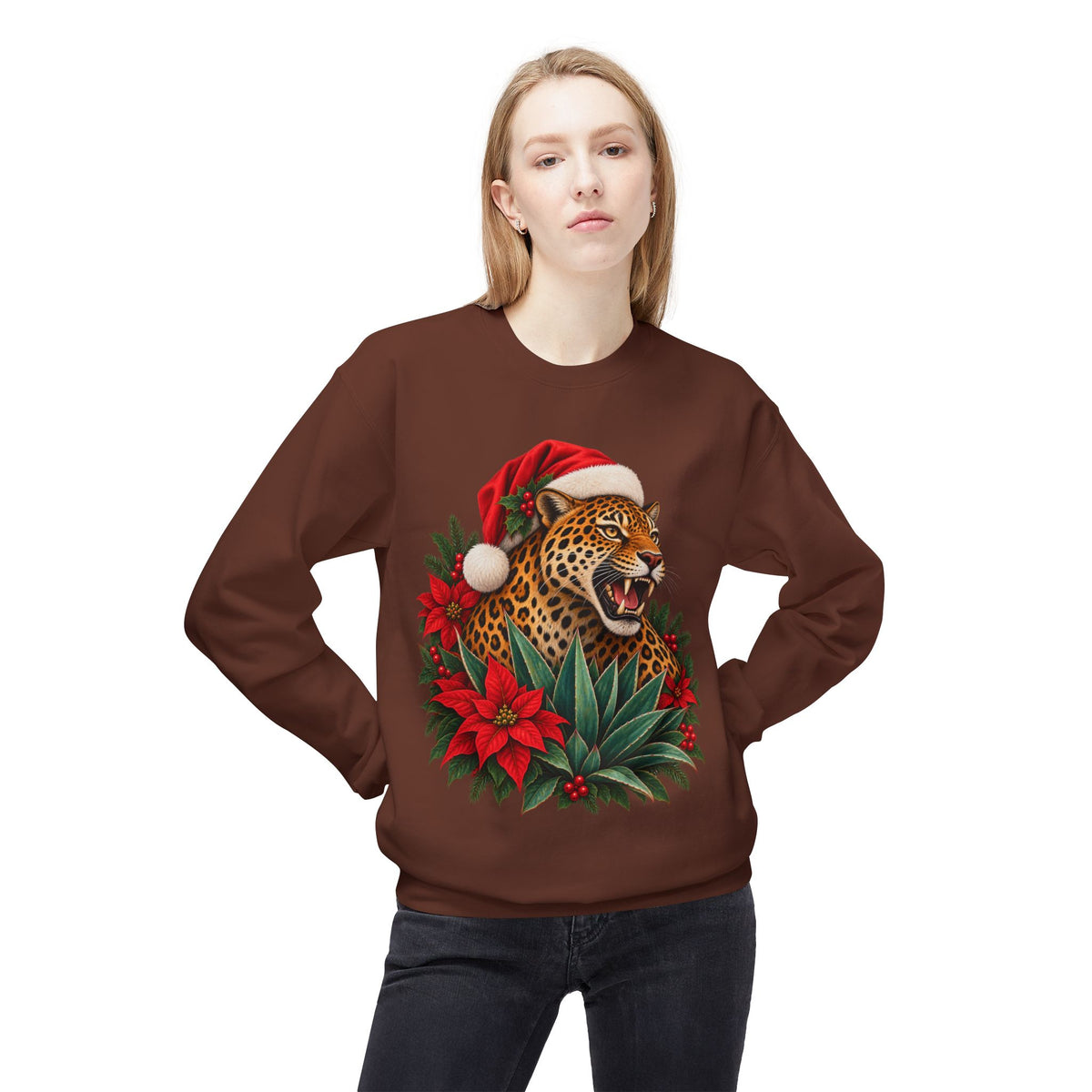 Jaguar Navideño™ – Christmas Jaguar Crewneck Sweatshirt | Solmaguey™