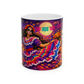 Day of the Dead Ceramic Mug — Colorful Catrina Dance Design (11oz, 15oz)