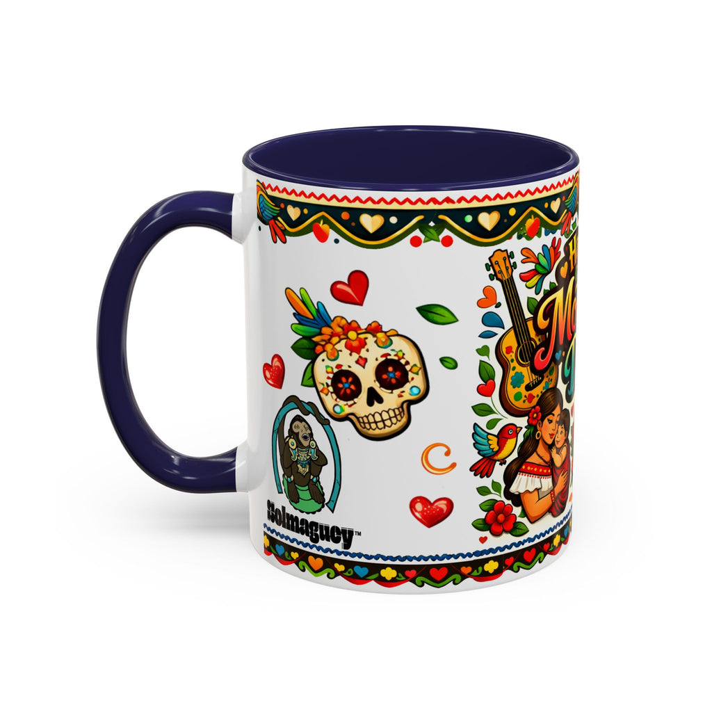 Happy Mother's Day Accent Coffee Mug – Colorful Mexican Folk Art Design