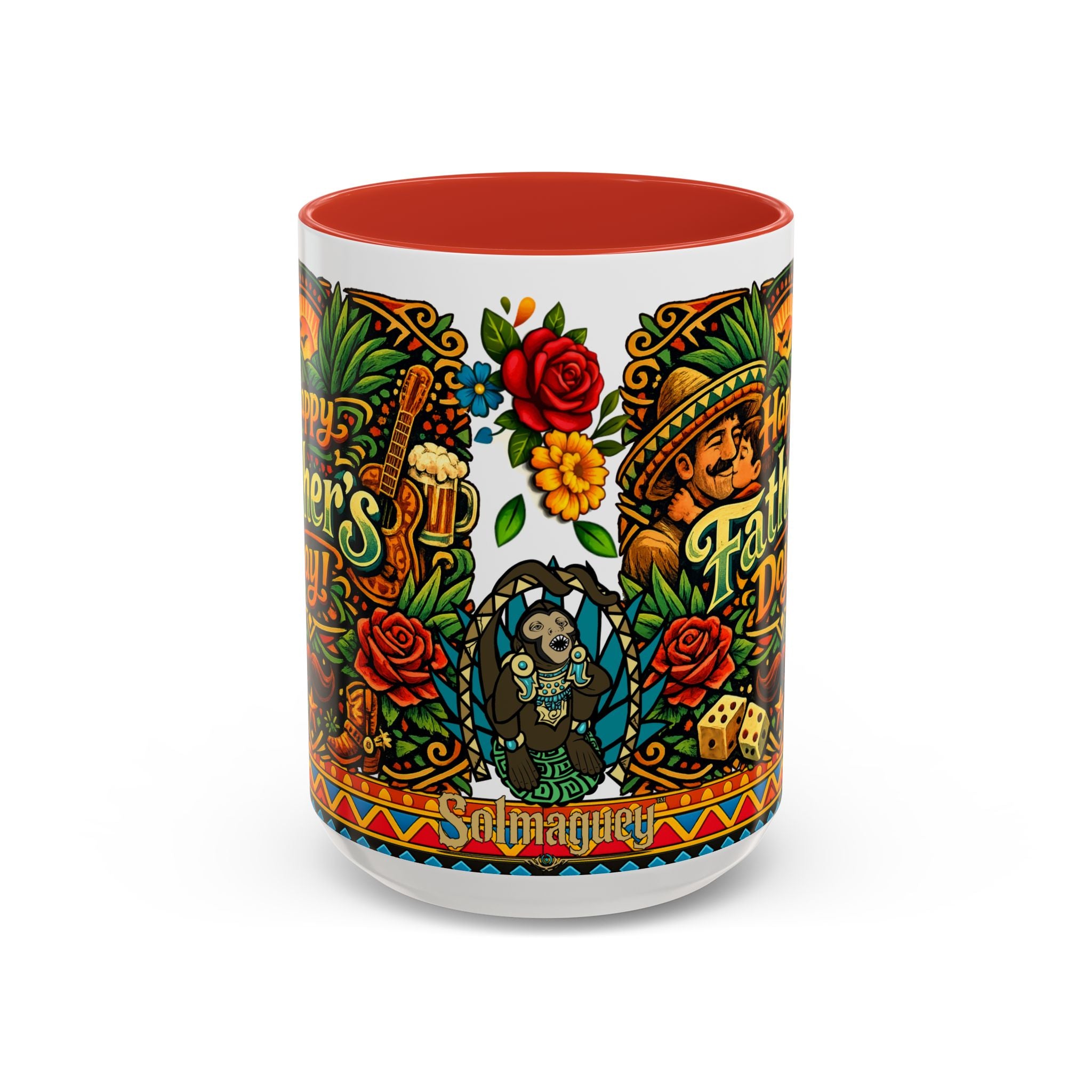 Happy Father's Day Accent Mug — Festive Father's Day Coffee Mug | Solmaguey™