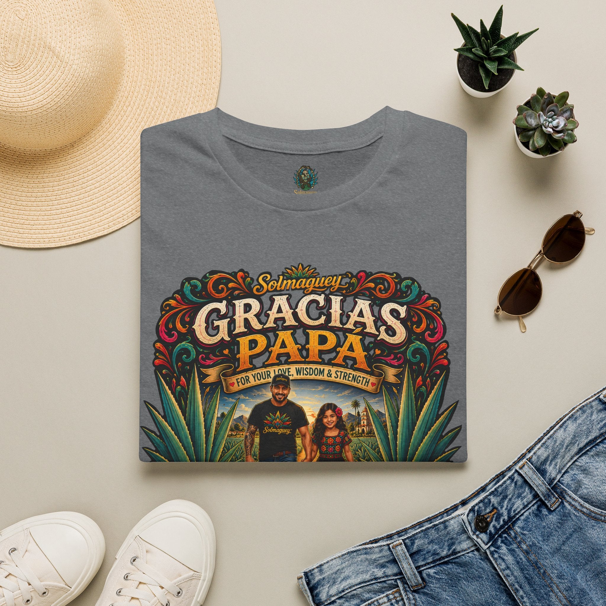 Gracias Papá Shirt, Mexican Dad Gift, Father Daughter Shirt, Latino Father Gift, Hispanic Family Tee, Father's Day Gift for Papa, Mexican Folk Art Shirt