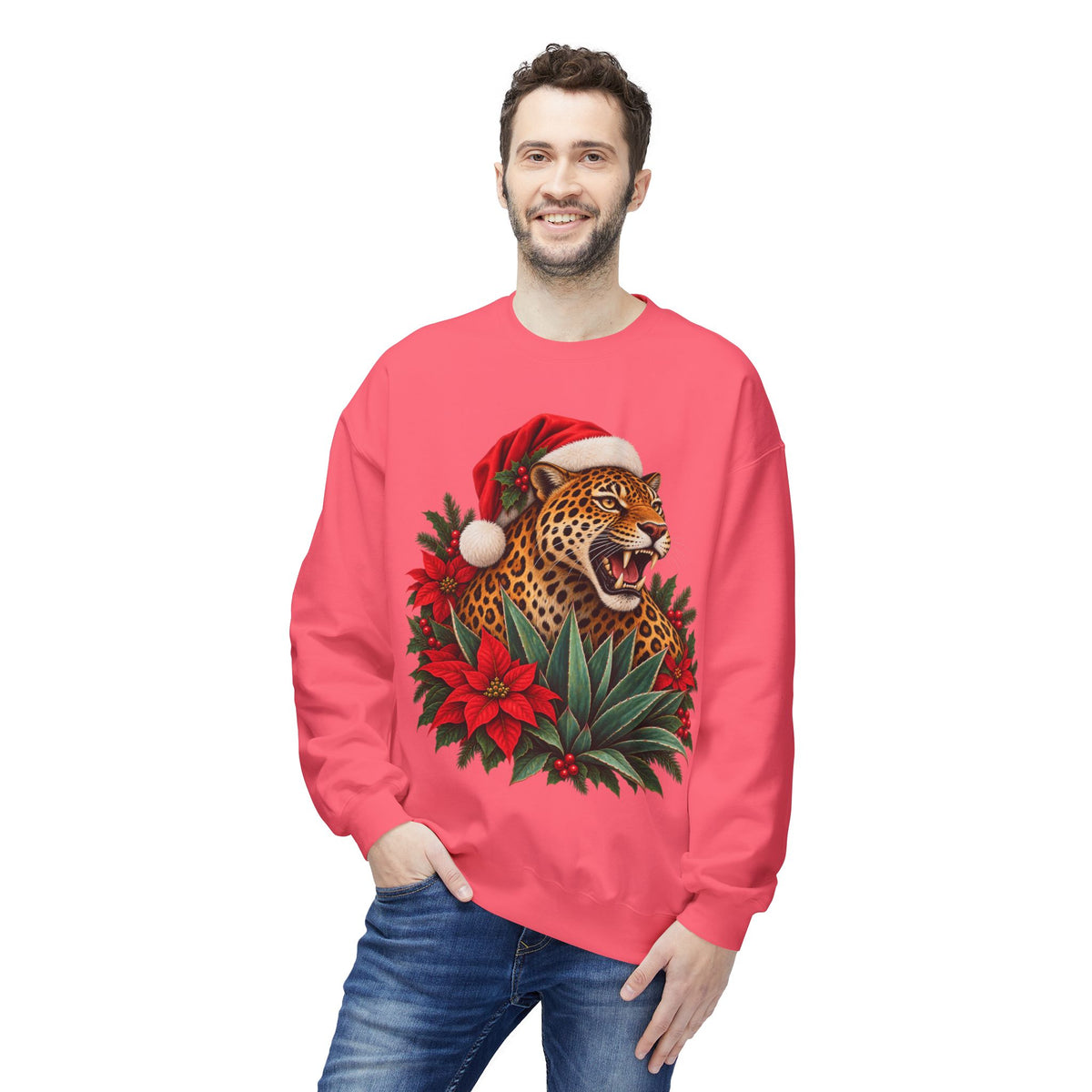Jaguar Navideño™ – Christmas Jaguar Crewneck Sweatshirt | Solmaguey™