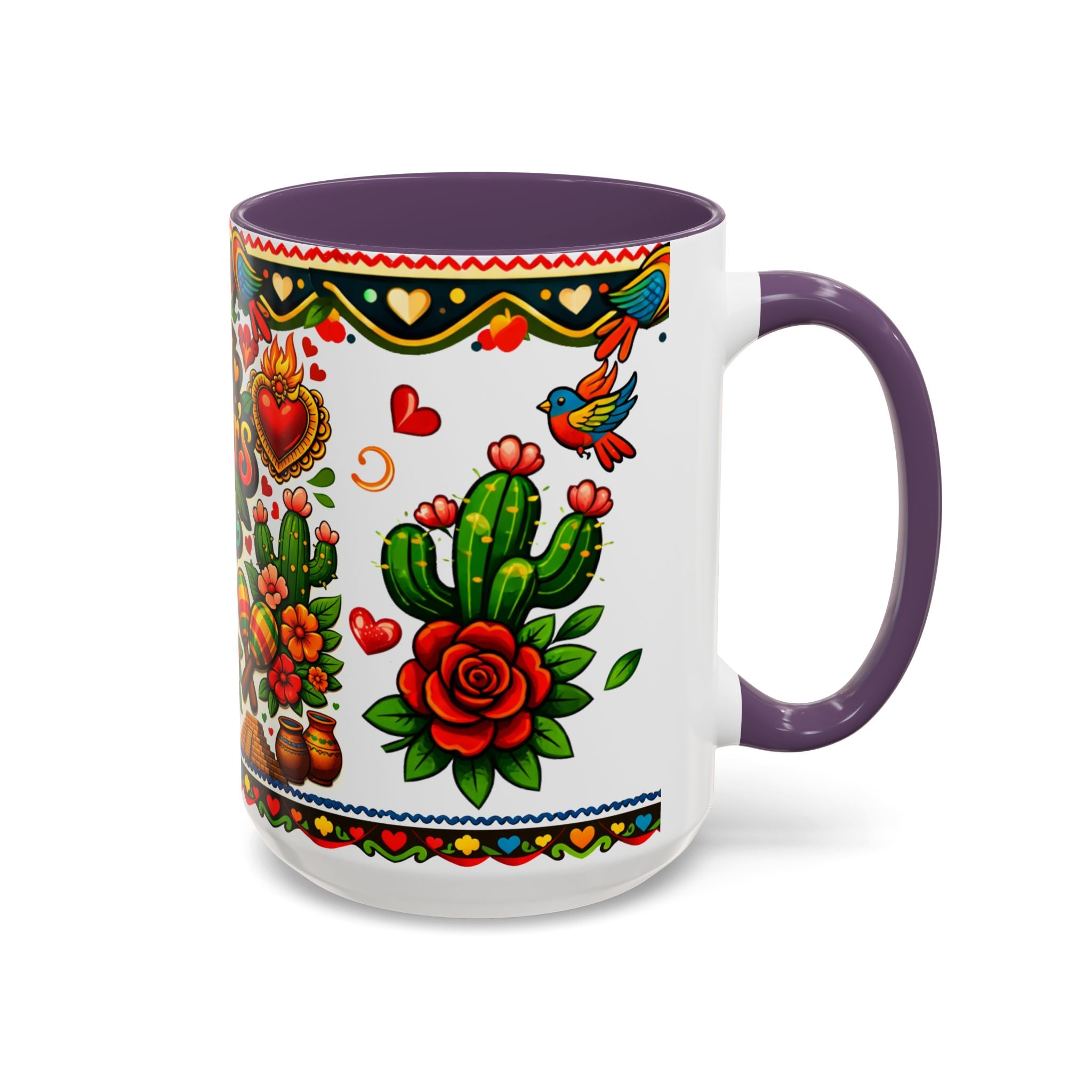 Happy Mother's Day Accent Coffee Mug – Colorful Mexican Folk Art Design