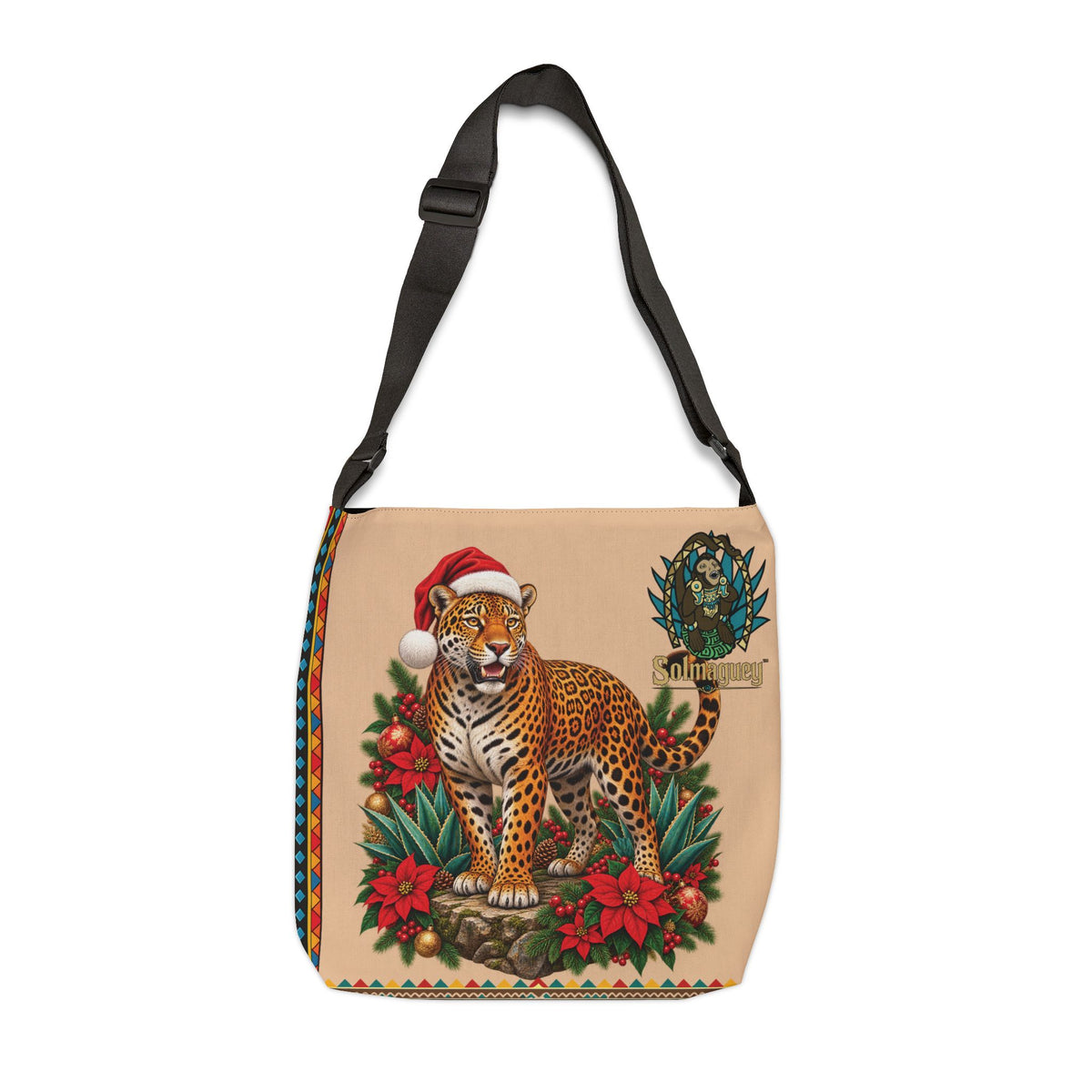 Jaguar Navideño™ Christmas Tote Bag | Adjustable Shoulder Bag | Solmaguey™