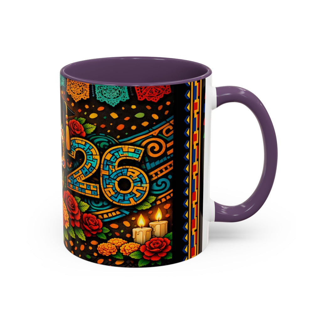 Day of the Dead Graduation Skull Accent Coffee Mug — Class of '26 Cappuccino Cup