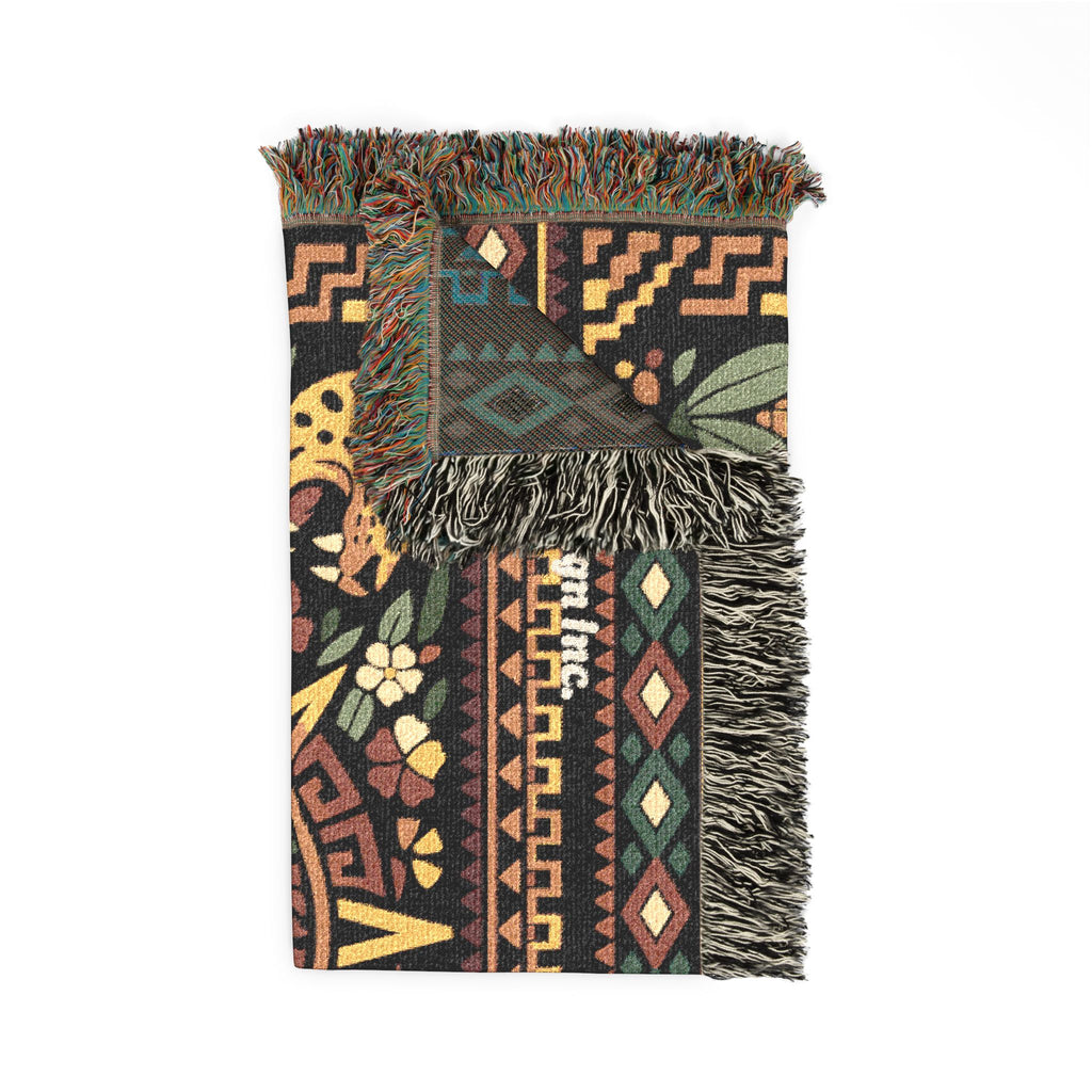 Aztec Sun Mosaic Woven Blanket — Southwestern Tapestry Throw