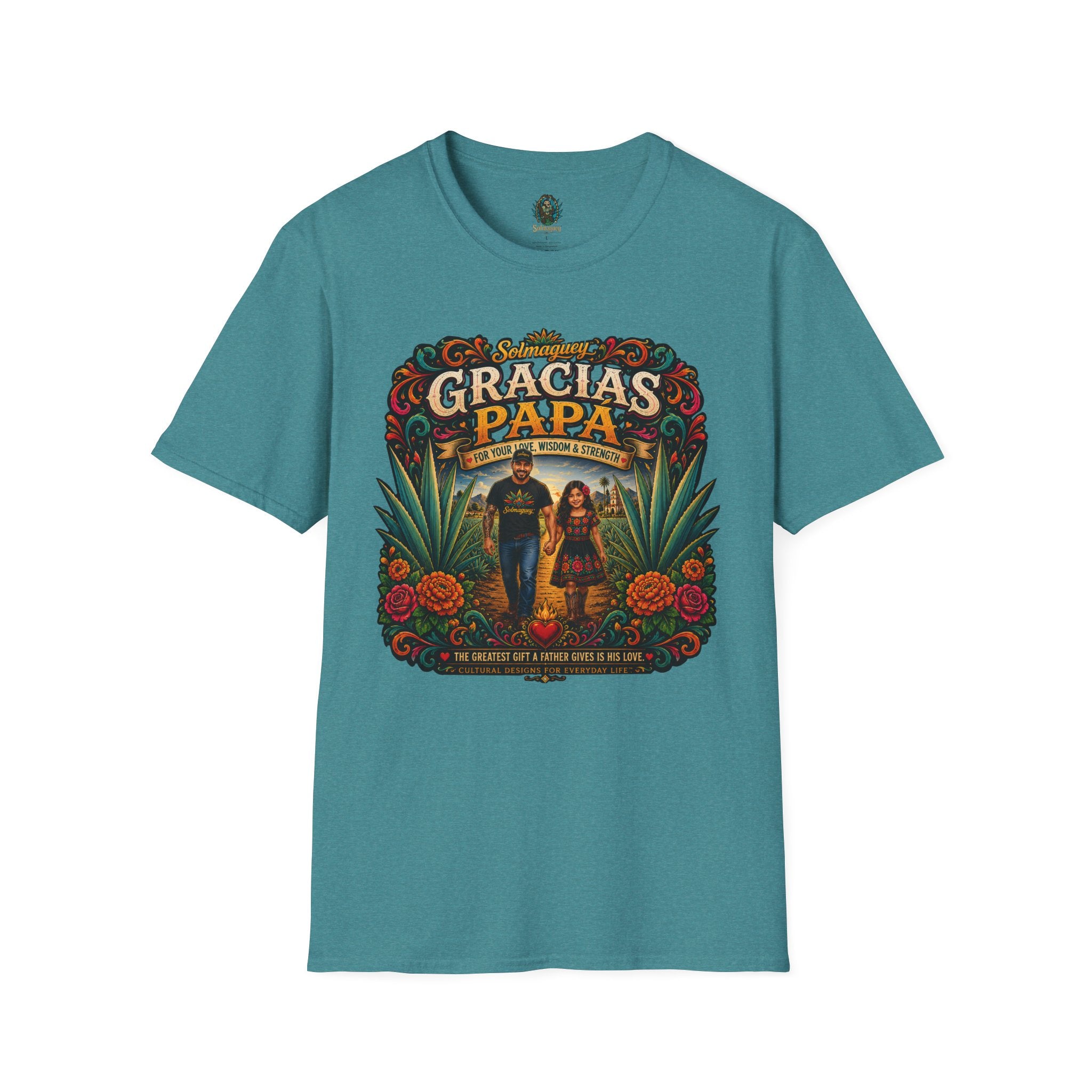 Gracias Papá Shirt, Mexican Dad Gift, Father Daughter Shirt, Latino Father Gift, Hispanic Family Tee, Father's Day Gift for Papa, Mexican Folk Art Shirt