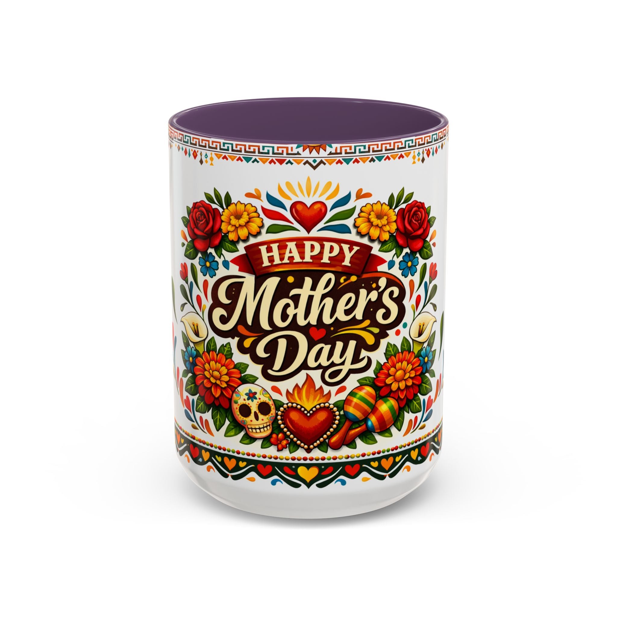 Happy Mother's Day Accent Mug-Colorful Floral Day of the Dead Design (11/15oz)