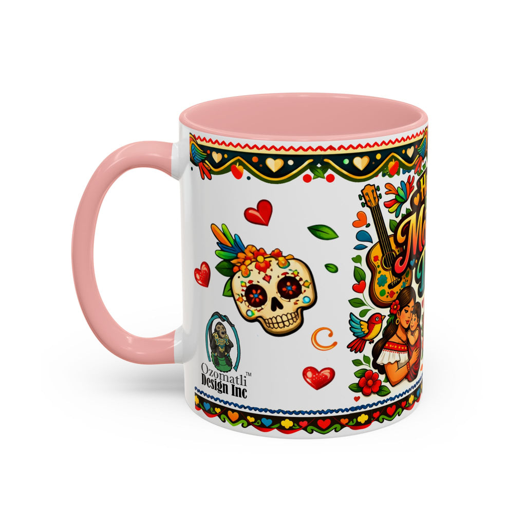 Happy Mother's Day Accent Coffee Mug – Colorful Mexican Folk Art Design