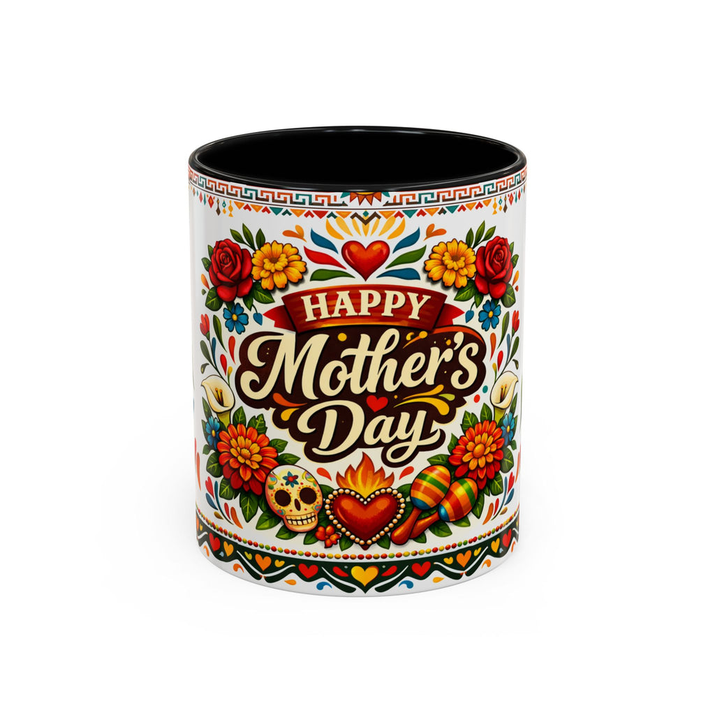 Happy Mother's Day Accent Mug-Colorful Floral Day of the Dead Design (11/15oz)