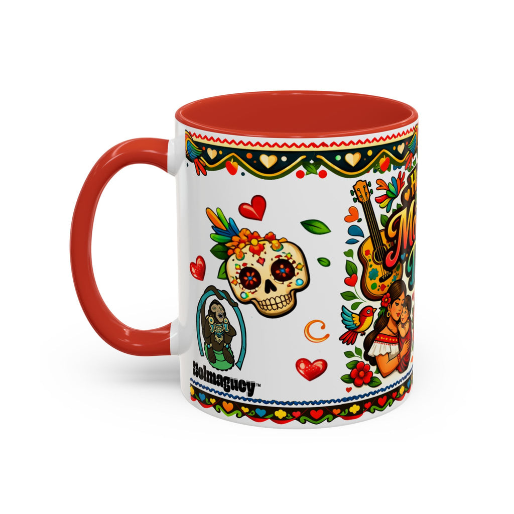 Happy Mother's Day Accent Coffee Mug – Colorful Mexican Folk Art Design