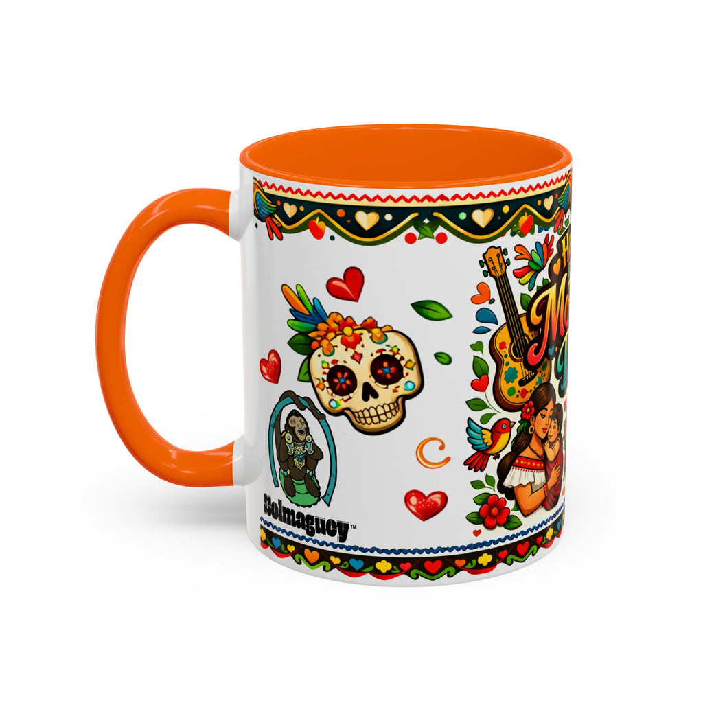 Happy Mother's Day Accent Coffee Mug – Colorful Mexican Folk Art Design