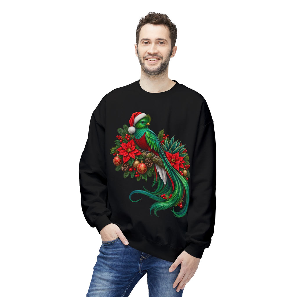 Quetzal Navideño™ Christmas Crewneck Sweatshirt | Festive Quetzal Bird Sweater | Solmaguey™
