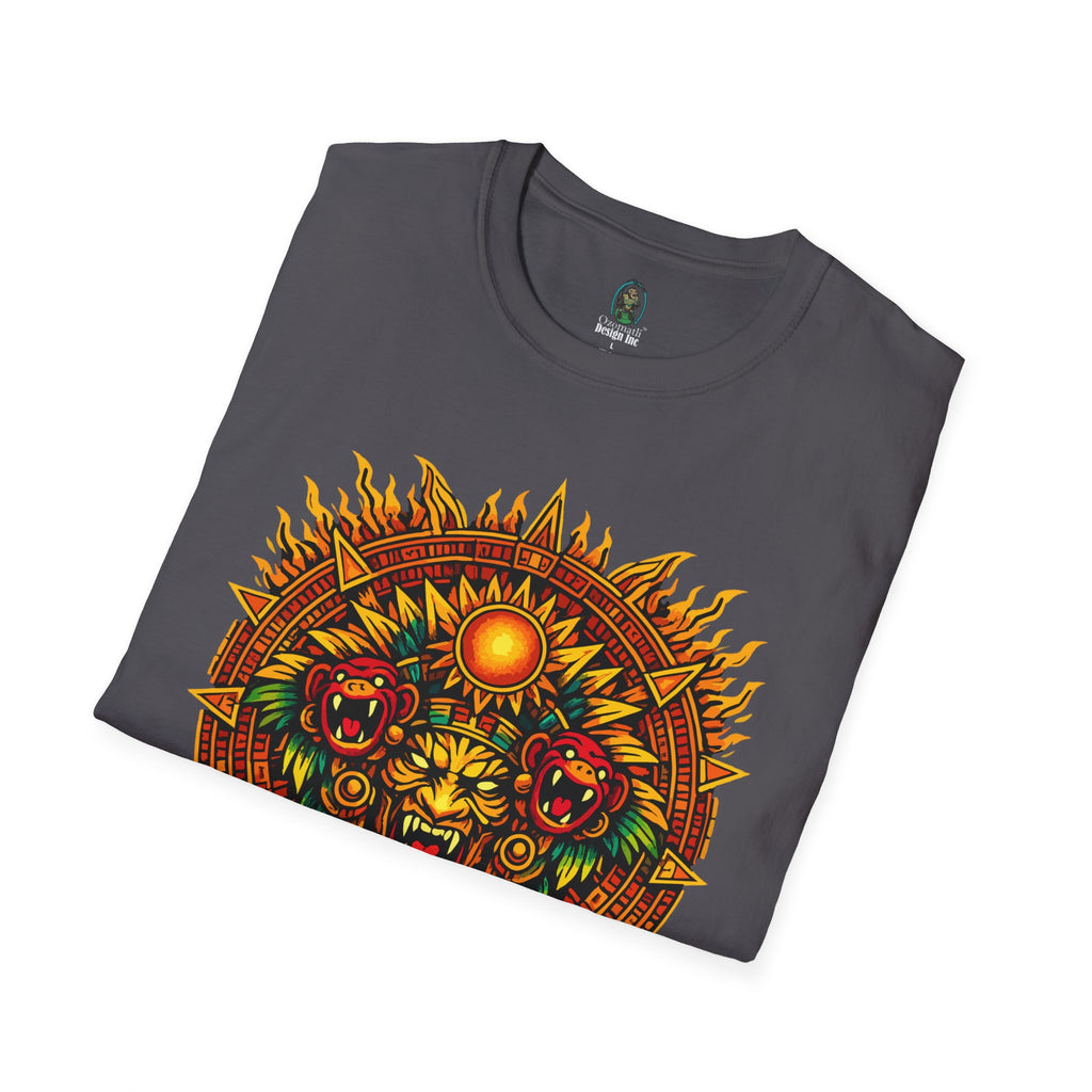 Aztec Skull Sunburst T-Shirt | Tribal Floral Skull Design