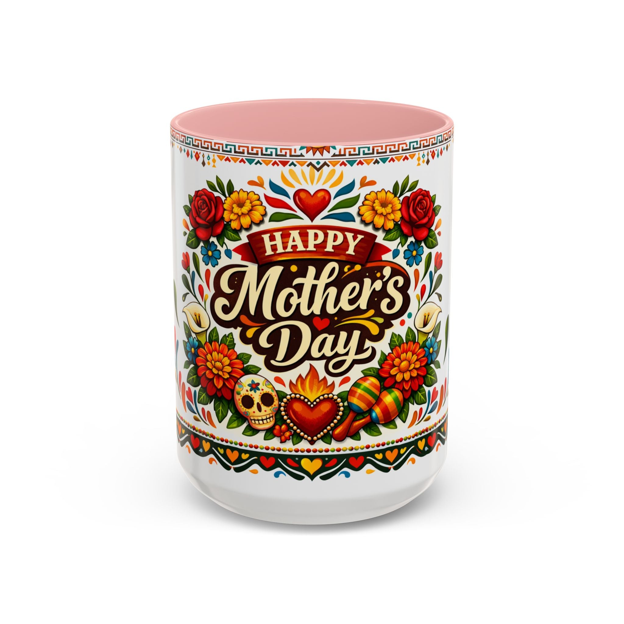Happy Mother's Day Accent Mug-Colorful Floral Day of the Dead Design (11/15oz)