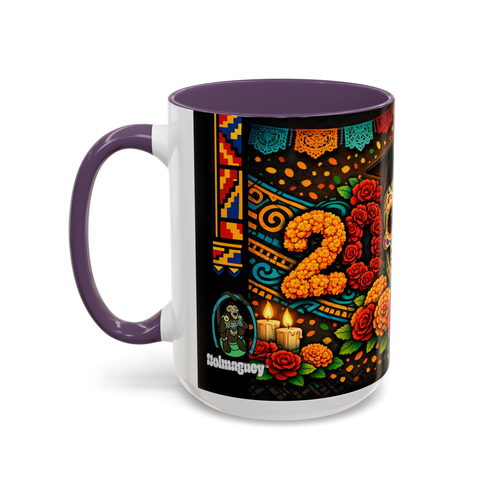 Day of the Dead Graduation Skull Accent Coffee Mug — Class of '26 Cappuccino Cup