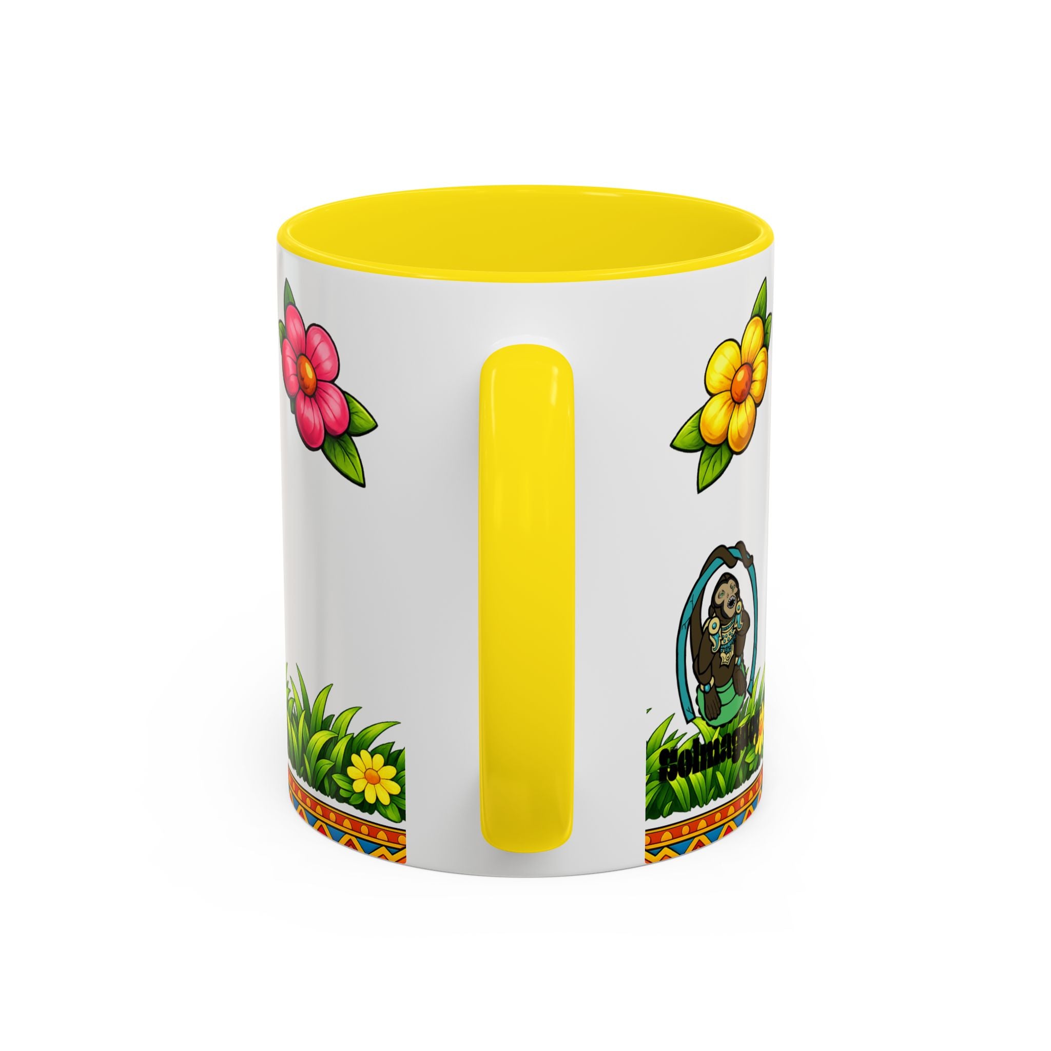 Cute Easter Bunny with Colorful Eggs Mug Accent Coffee Mug EU