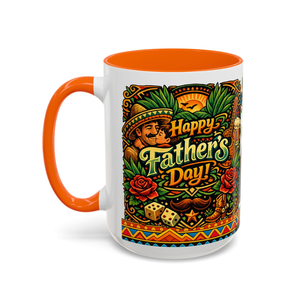 Happy Father's Day Accent Mug — Festive Father's Day Coffee Mug | Solmaguey™