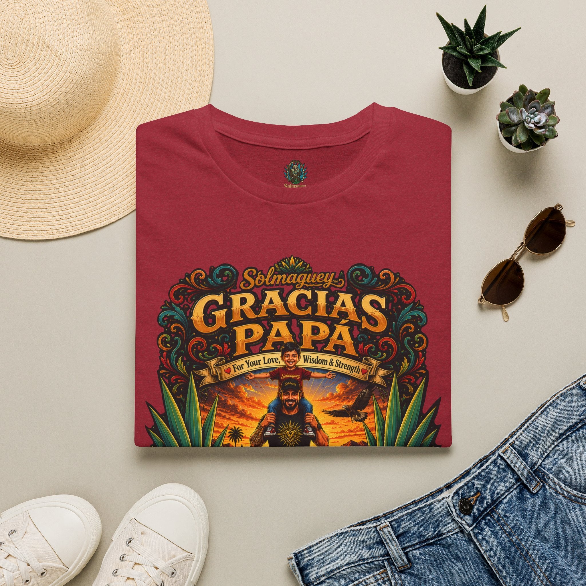 Gracias Papá Shirt, Mexican Dad Gift, Father Son Shirt, Father's Day Gift for Papa, Latino Dad Tee, Hispanic Family Shirt, Folk Art Father Gift