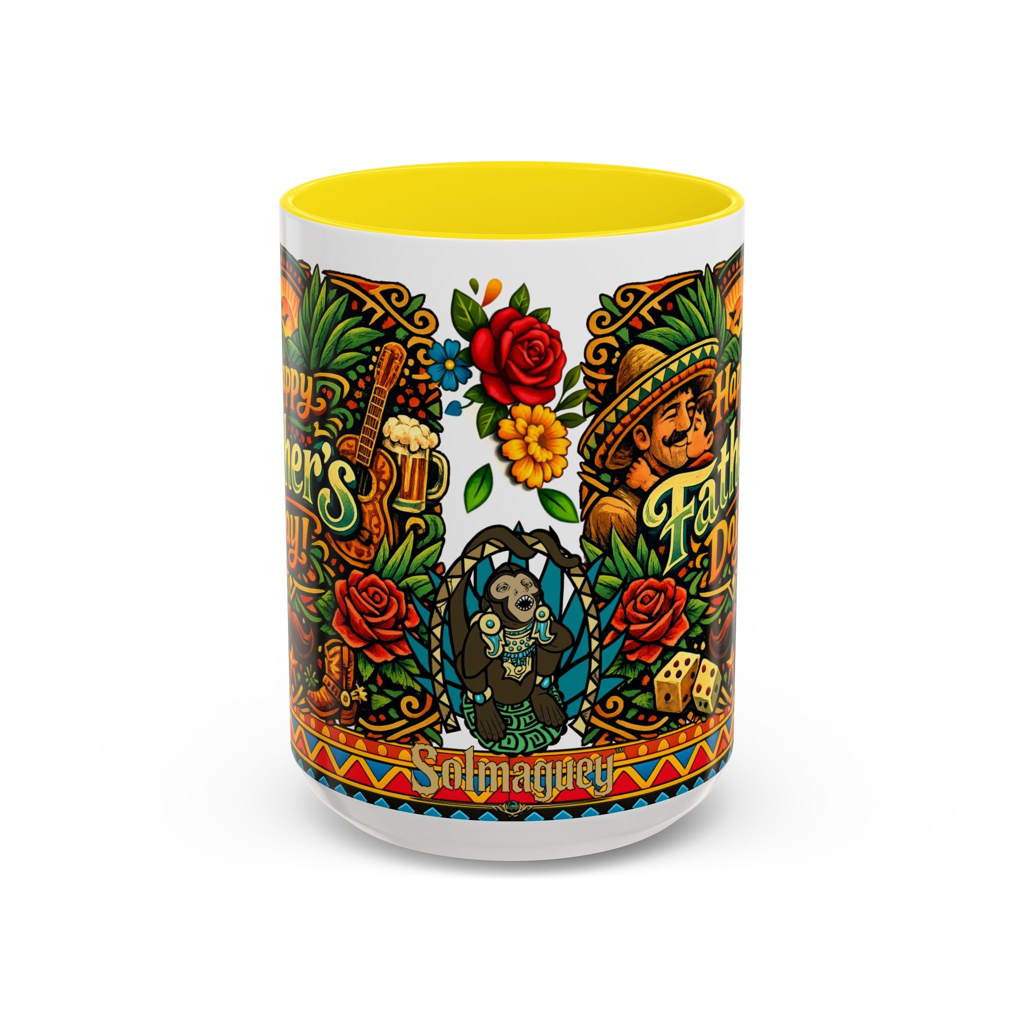 Happy Father's Day Accent Mug — Festive Father's Day Coffee Mug | Solmaguey™