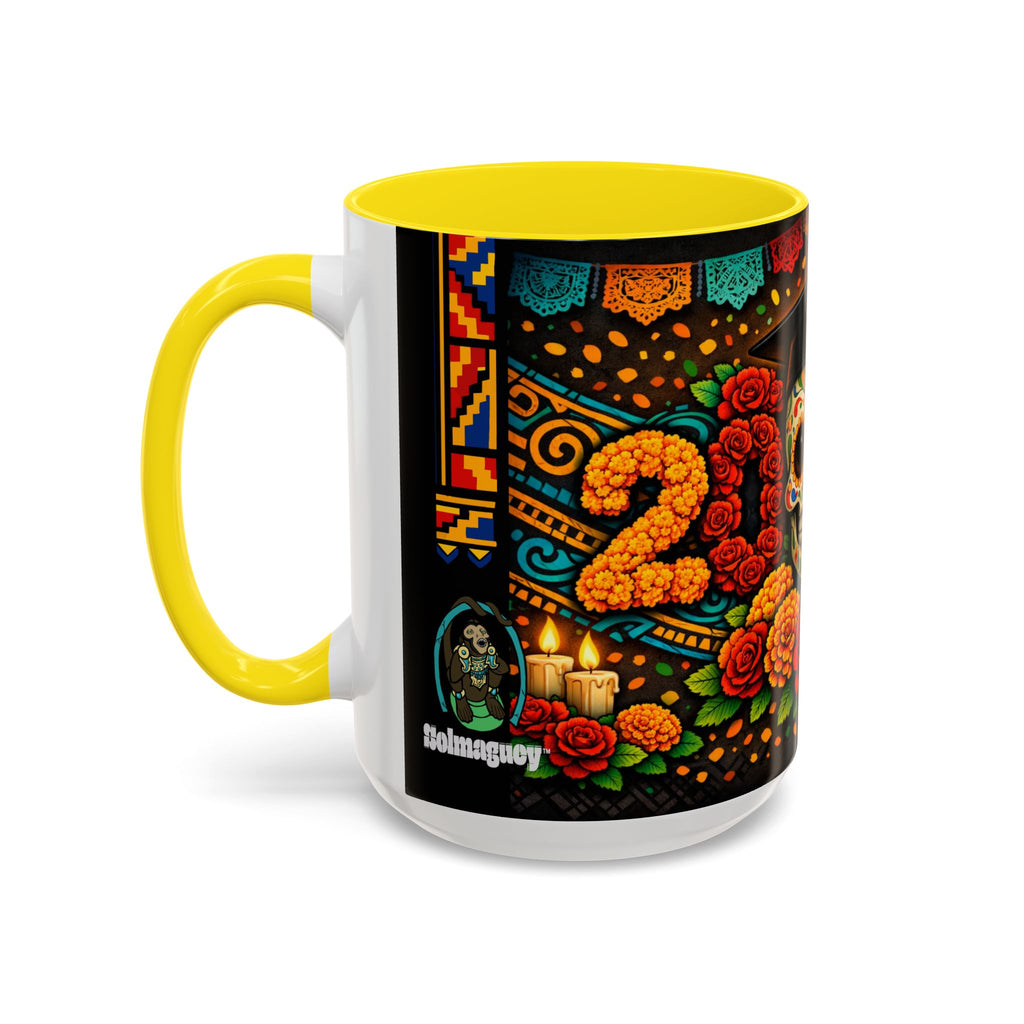 Day of the Dead Graduation Skull Accent Coffee Mug — Class of '26 Cappuccino Cup