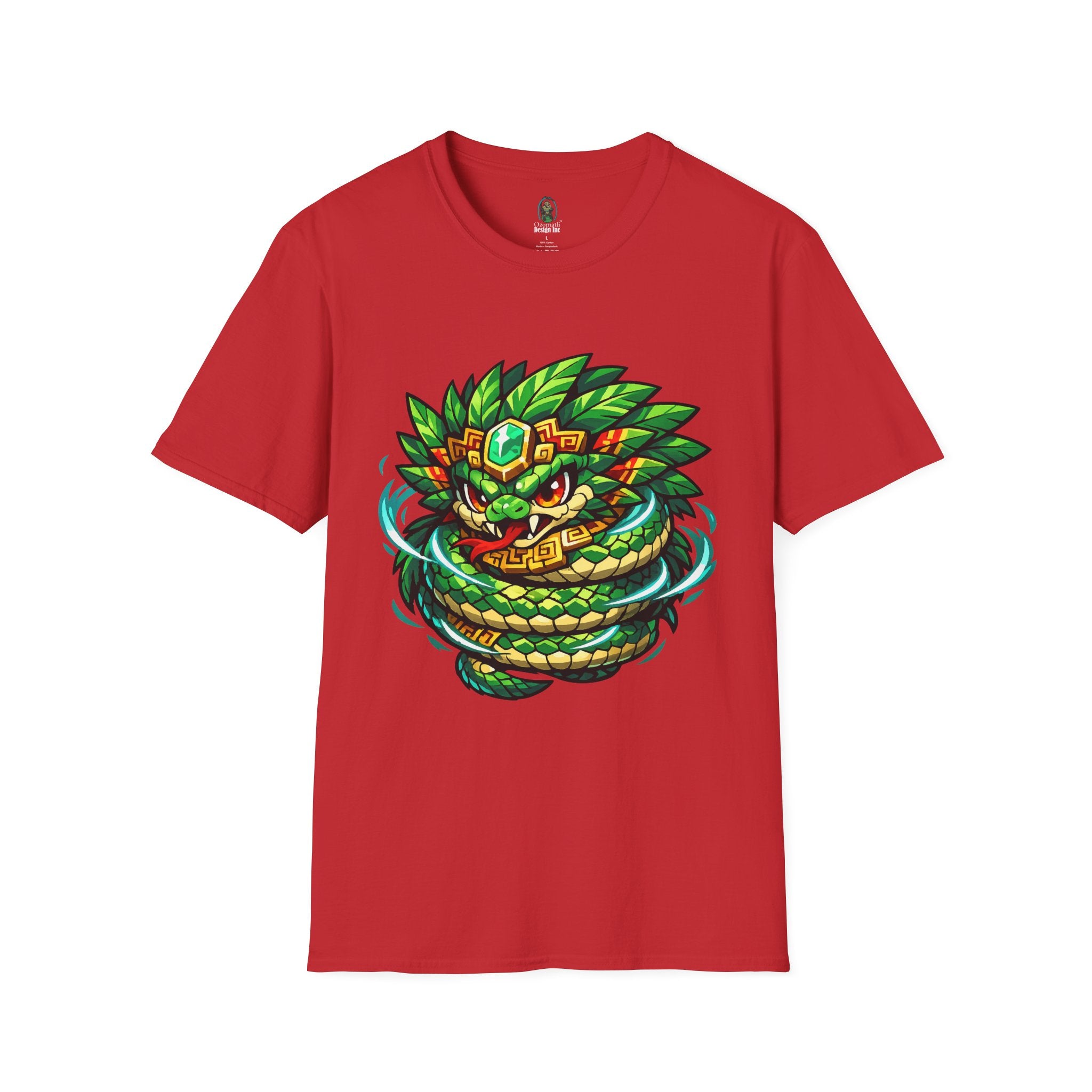 Aztec Feathered Serpent T-Shirt — Vibrant Quetzalcoatl Graphic Tee