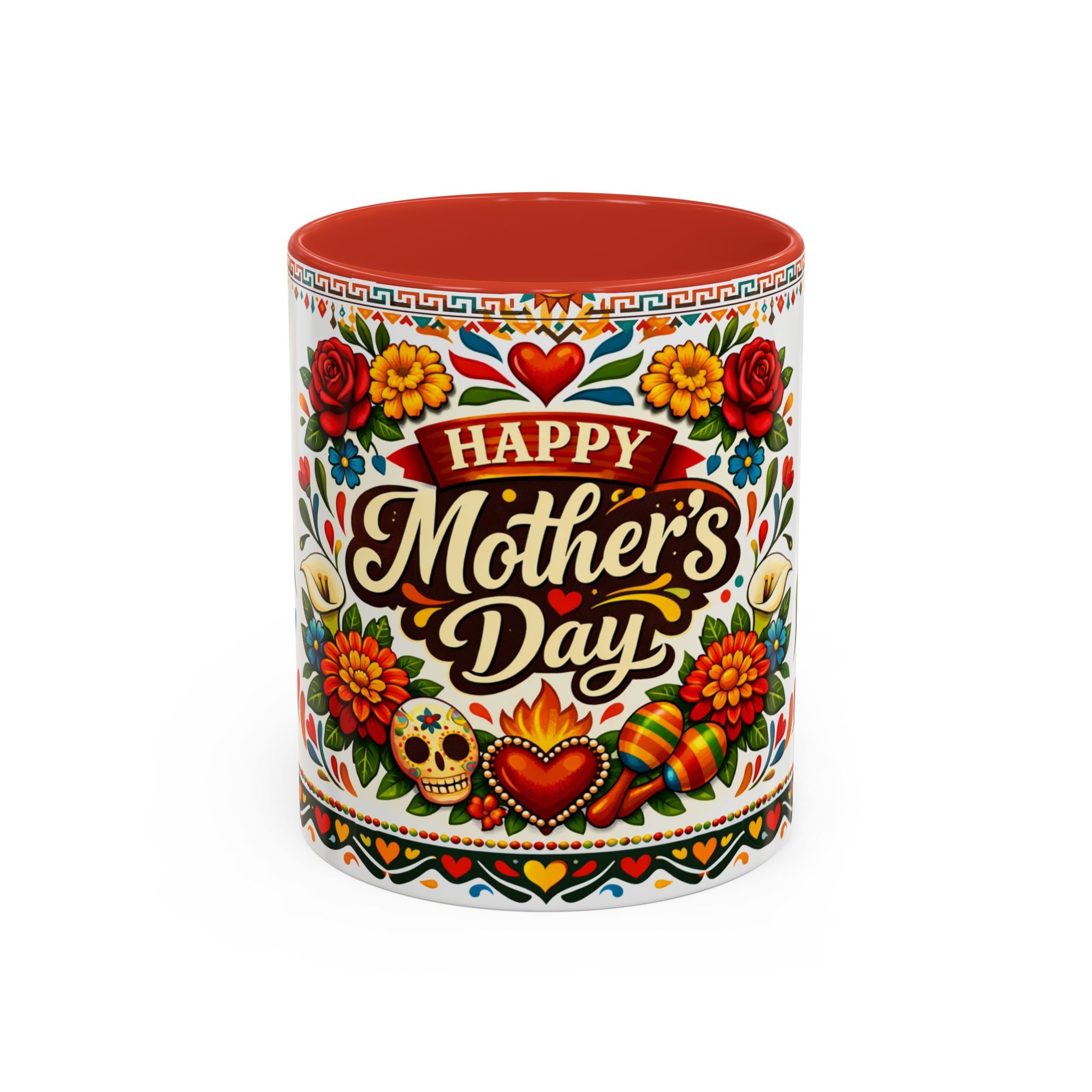 Happy Mother's Day Accent Mug-Colorful Floral Day of the Dead Design (11/15oz)