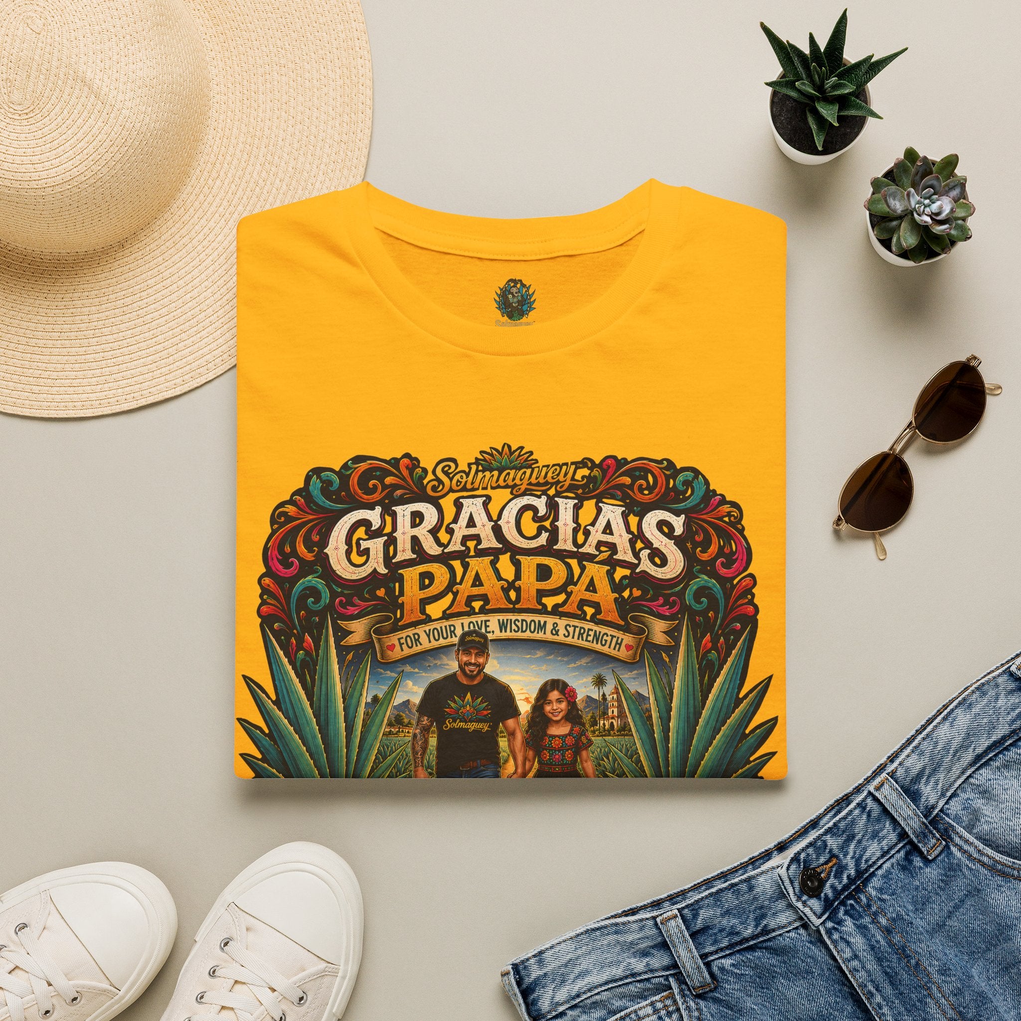 Gracias Papá Shirt, Mexican Dad Gift, Father Daughter Shirt, Latino Father Gift, Hispanic Family Tee, Father's Day Gift for Papa, Mexican Folk Art Shirt